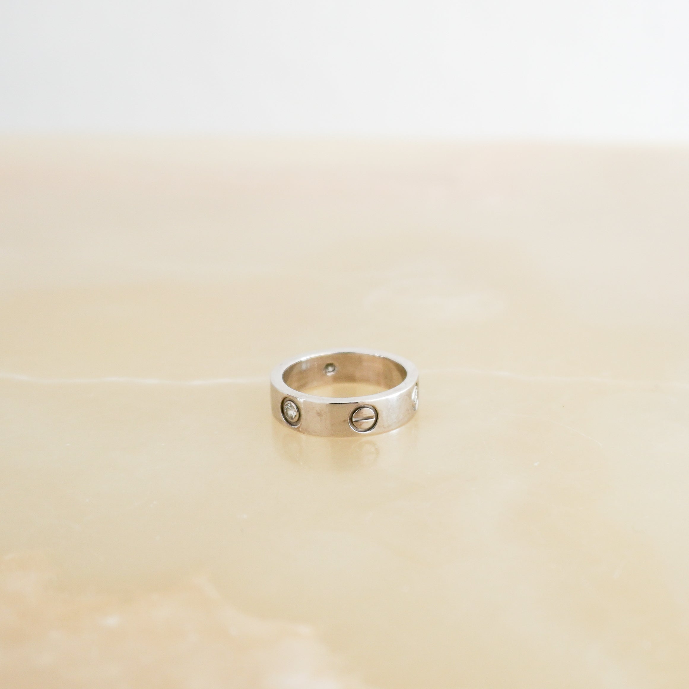 Cartier Love Ring Classic Model with 3 Diamonds in White Gold - Size 56 (RRP £4200) | Authentic Preloved FINAL SALE