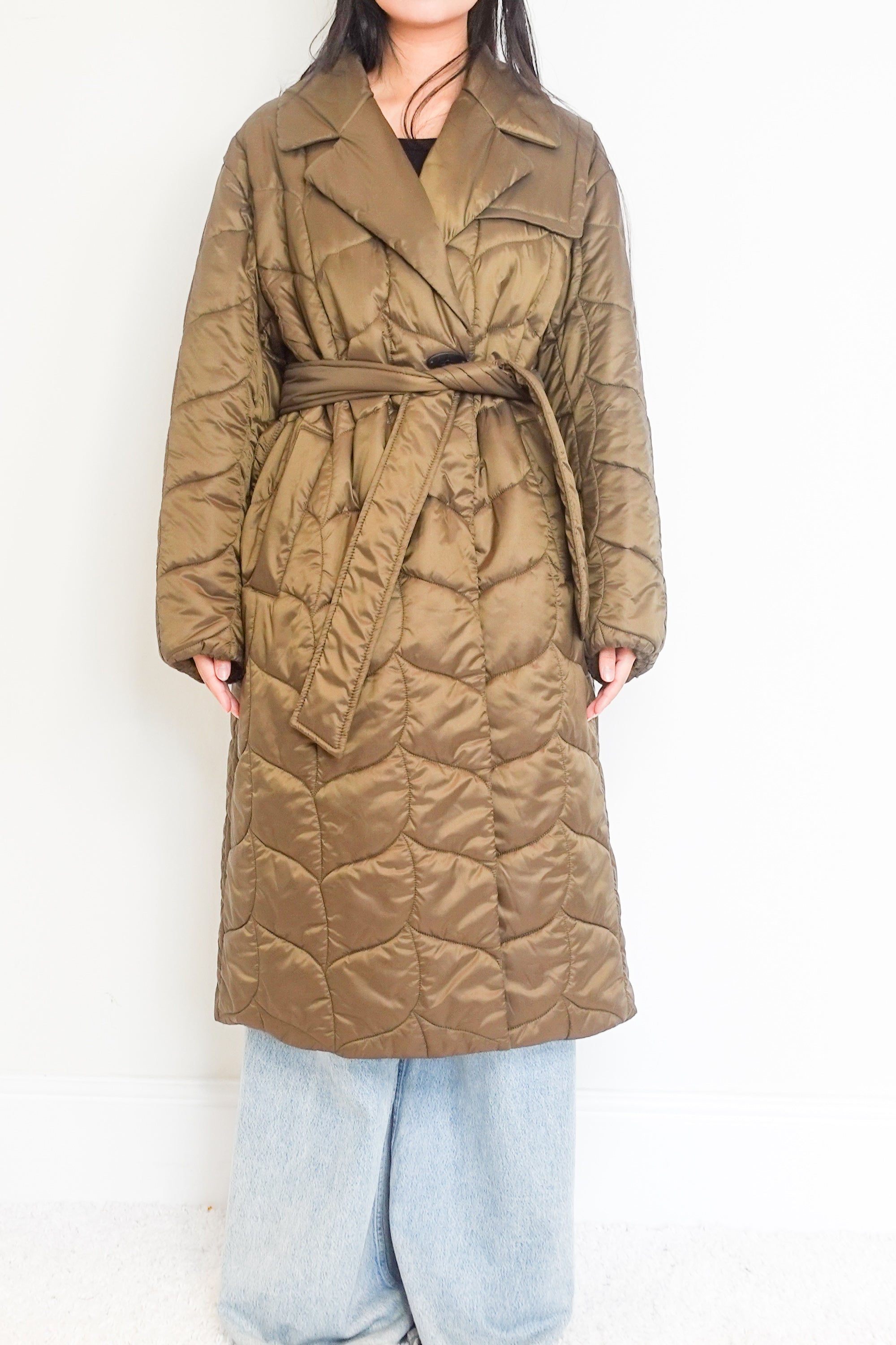 NEW Softie khaki green coat RRP £1,900