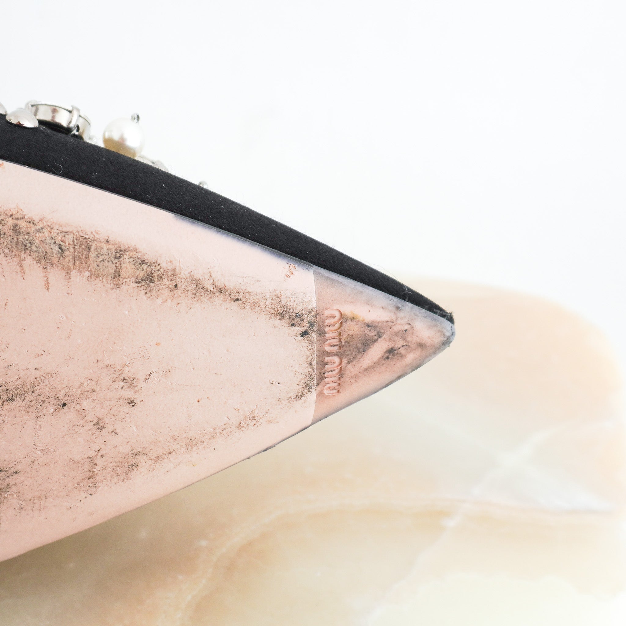 Miu Miu Pearl and Crystal Embellished Pumps RRP £800| Authentic Preloved - Reloved Again