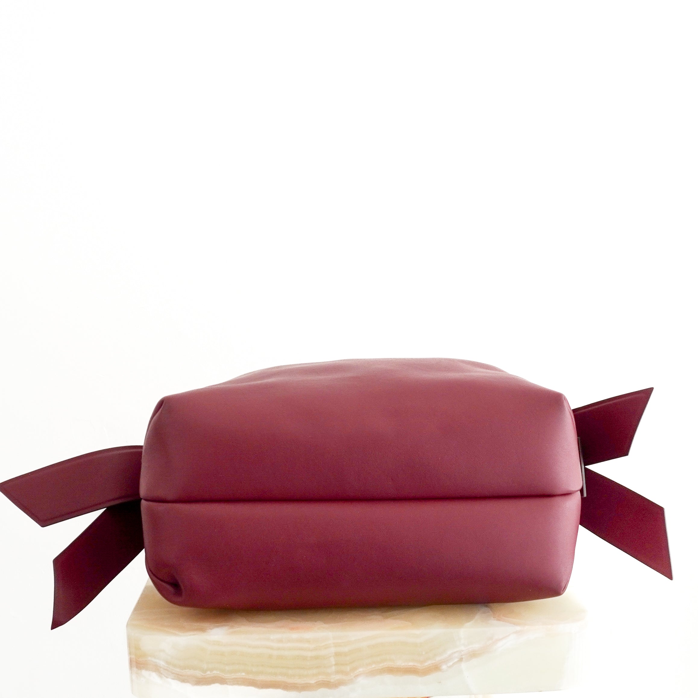 Acne Studios Medium Musubi Leather Tote Bag in Burgundy (RRP £1400) | Authentic Preloved