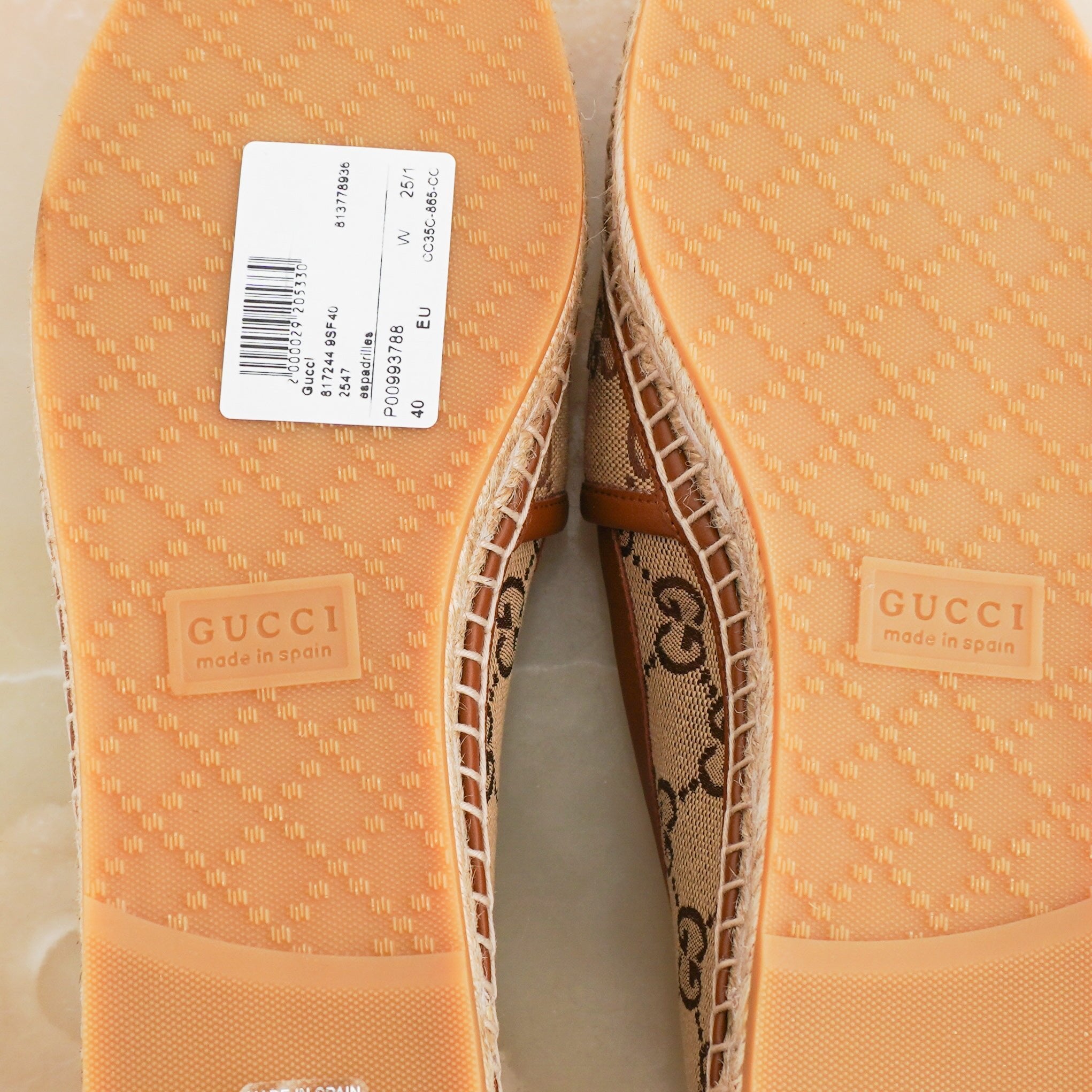 NEW Gucci Monogram Espadrilles in Brown RRP £570 | Authentic Preloved - Reloved Again