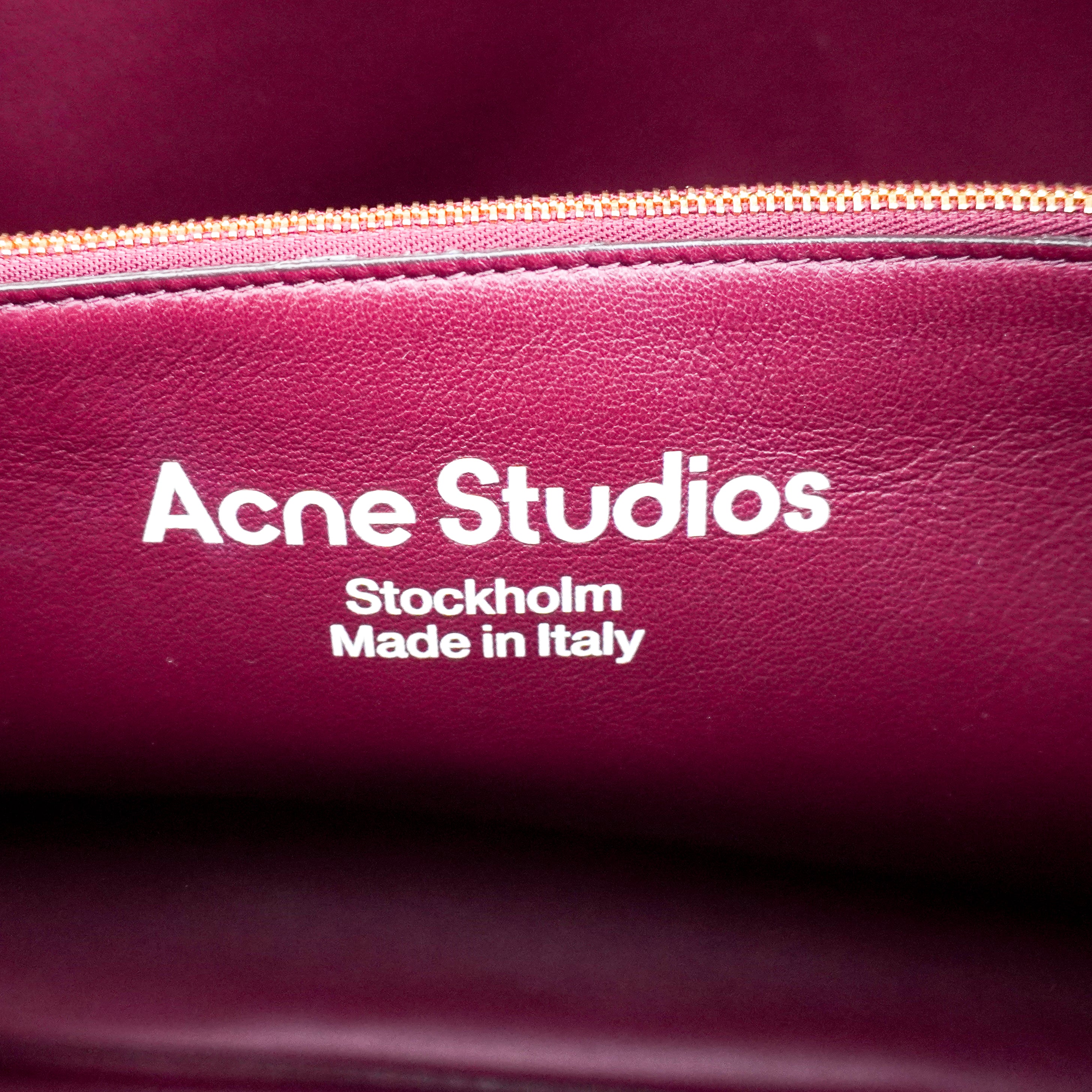 Acne Studios Medium Musubi Leather Tote Bag in Burgundy (RRP £1400) | Authentic Preloved