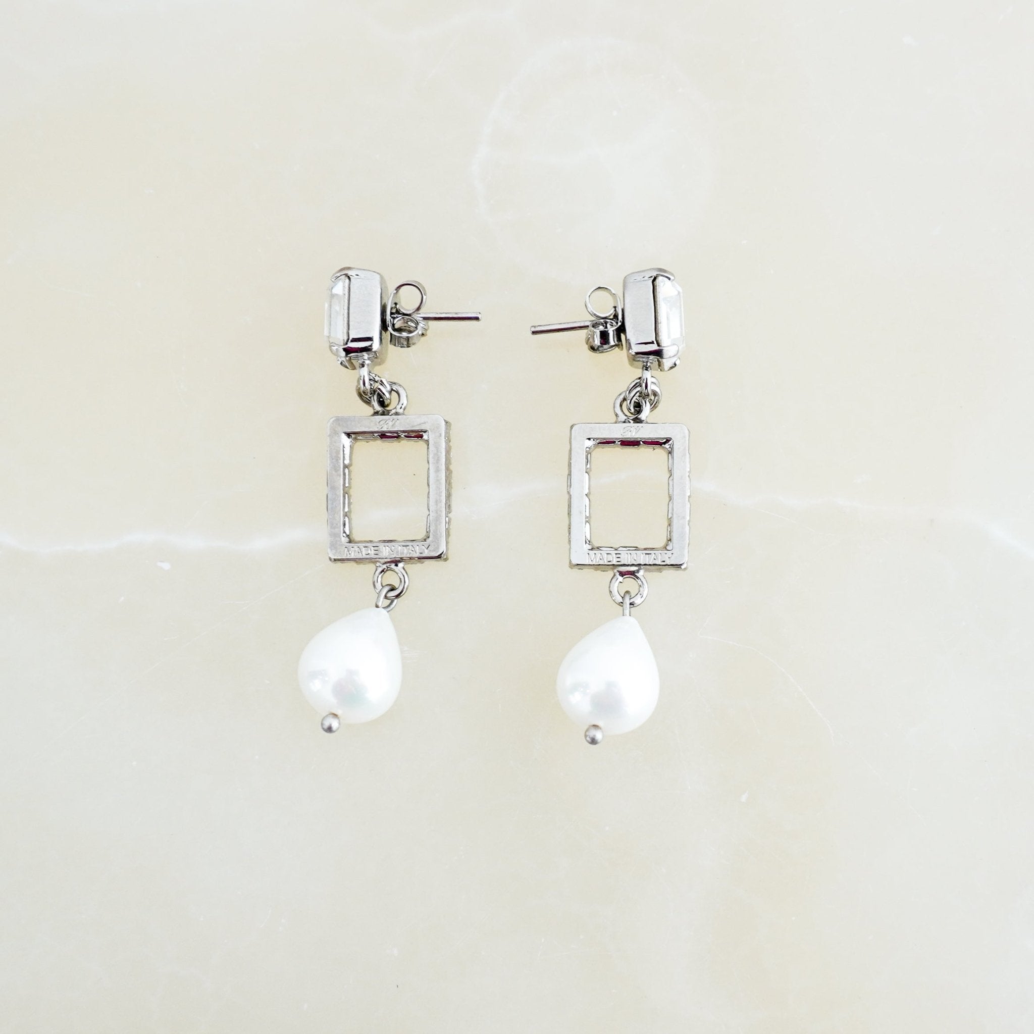 Roger Vivier Crystal & Pearl Drop Earrings in Silver (RRP £350) | Authentic Preloved FINAL SALE - Reloved Again