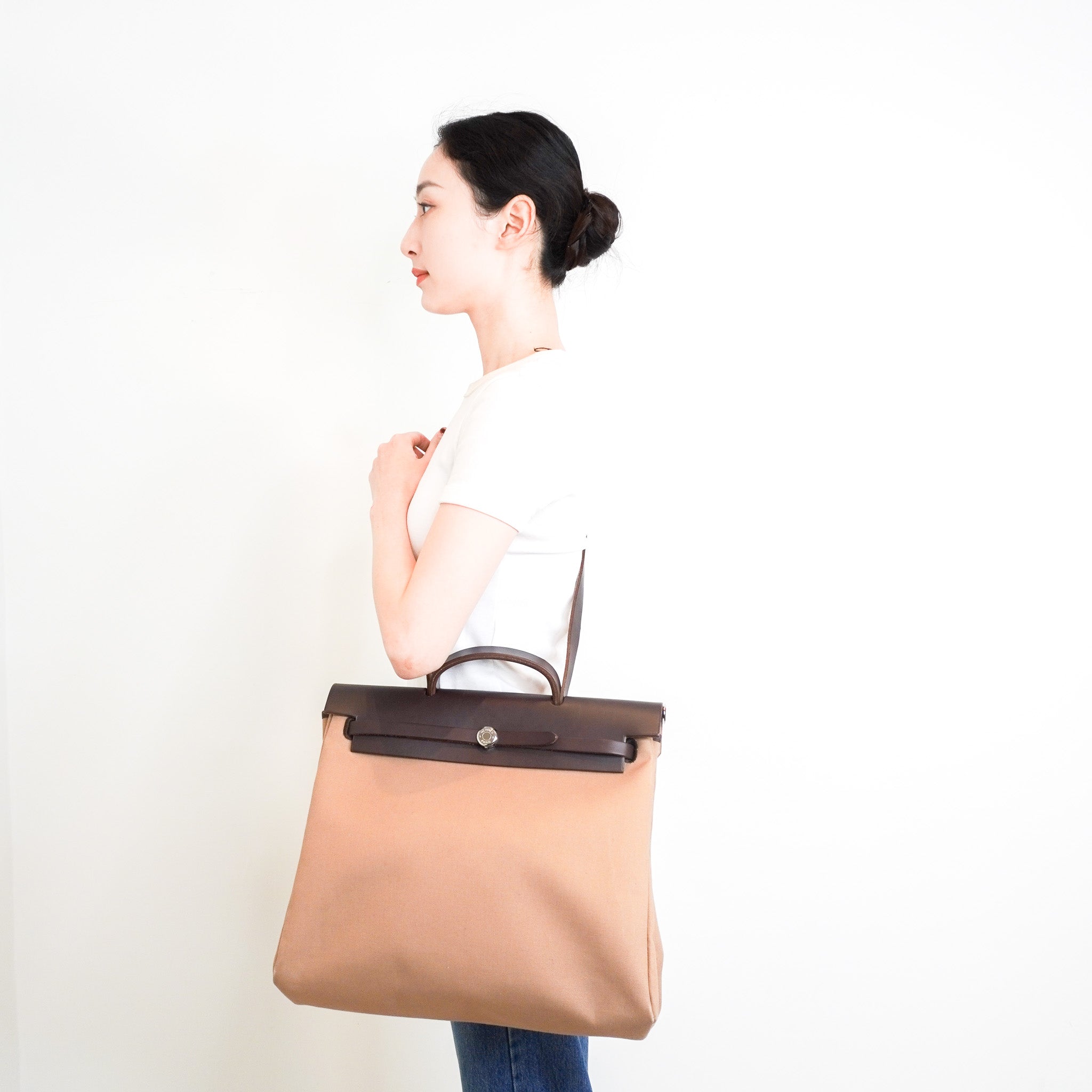 Hermès Herbag 39 2 Way in Etoupe RRP £3260 | Authentic Preloved - Reloved Again