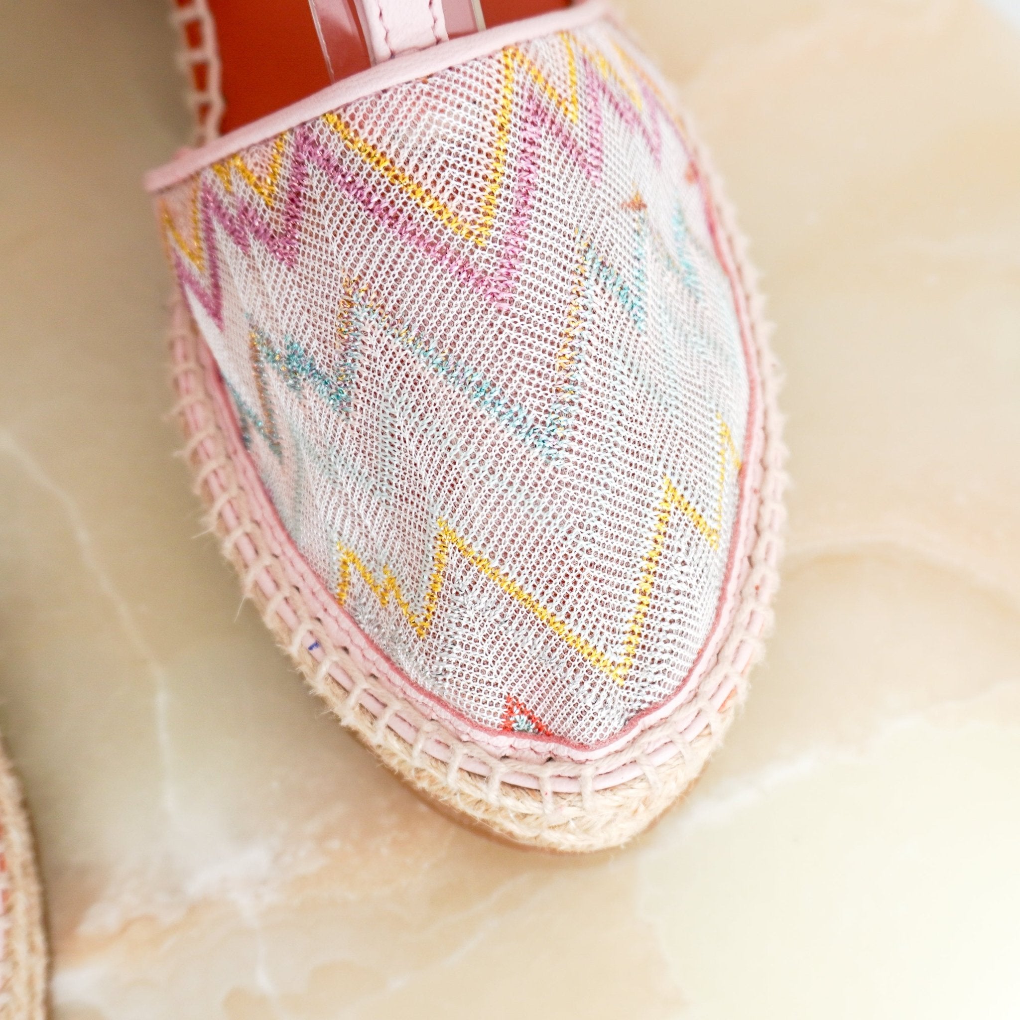 Missoni Pink Chevron Fabric Wedge Espadrilles (RRP £550) | Authentic Preloved - Reloved Again