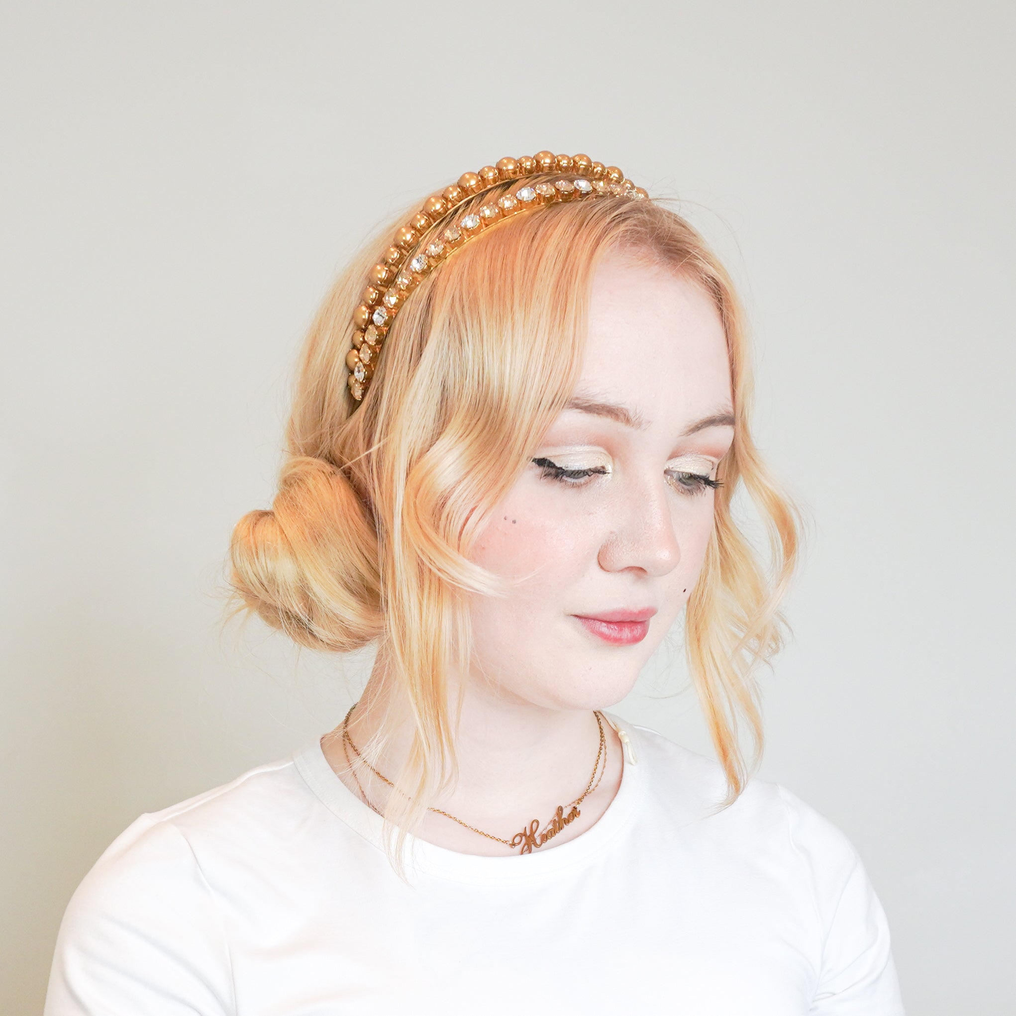 Miu Miu Pearl and Diamante Headband in Gold RRP £700 | Authentic Preloved FINAL SALE - Reloved Again