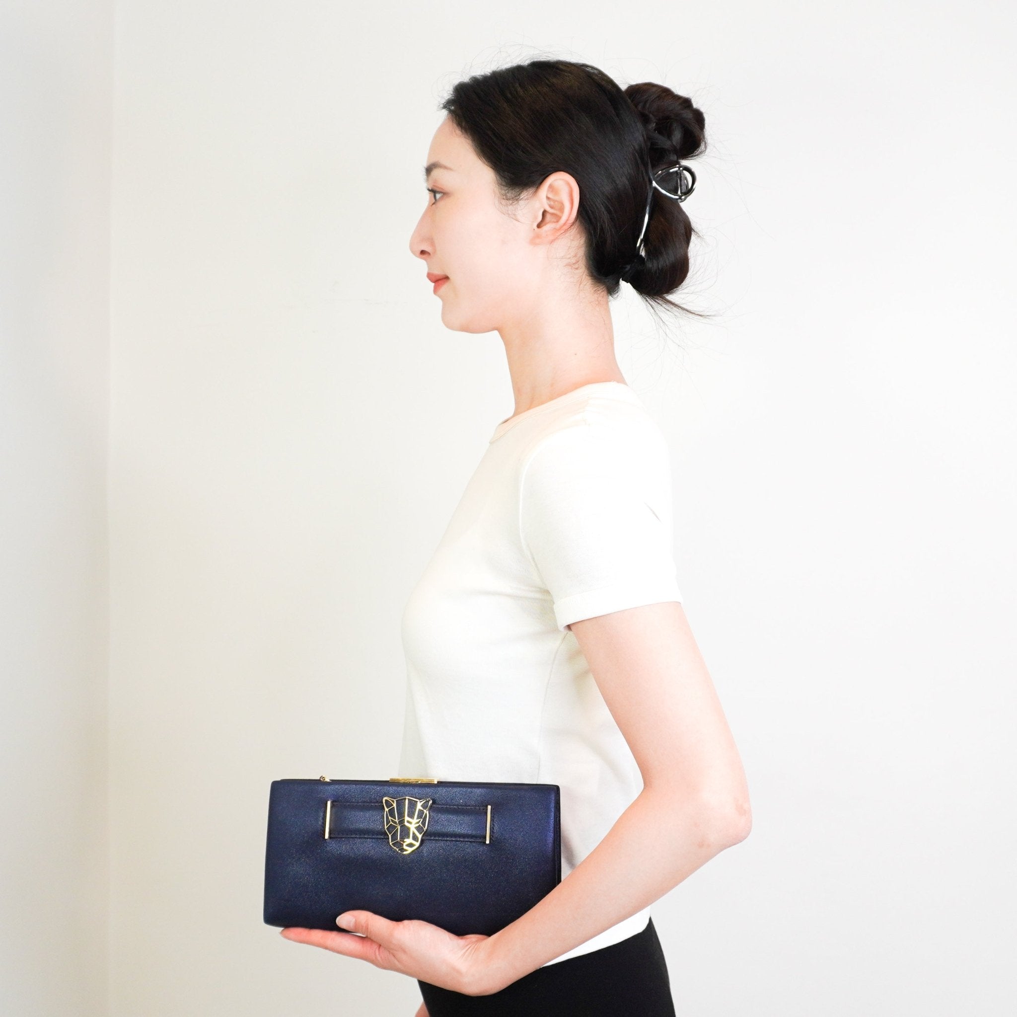 Cartier Navy Panthere De Cartier Leather Clutch RRP £2200 | Authentic Preloved - Reloved Again