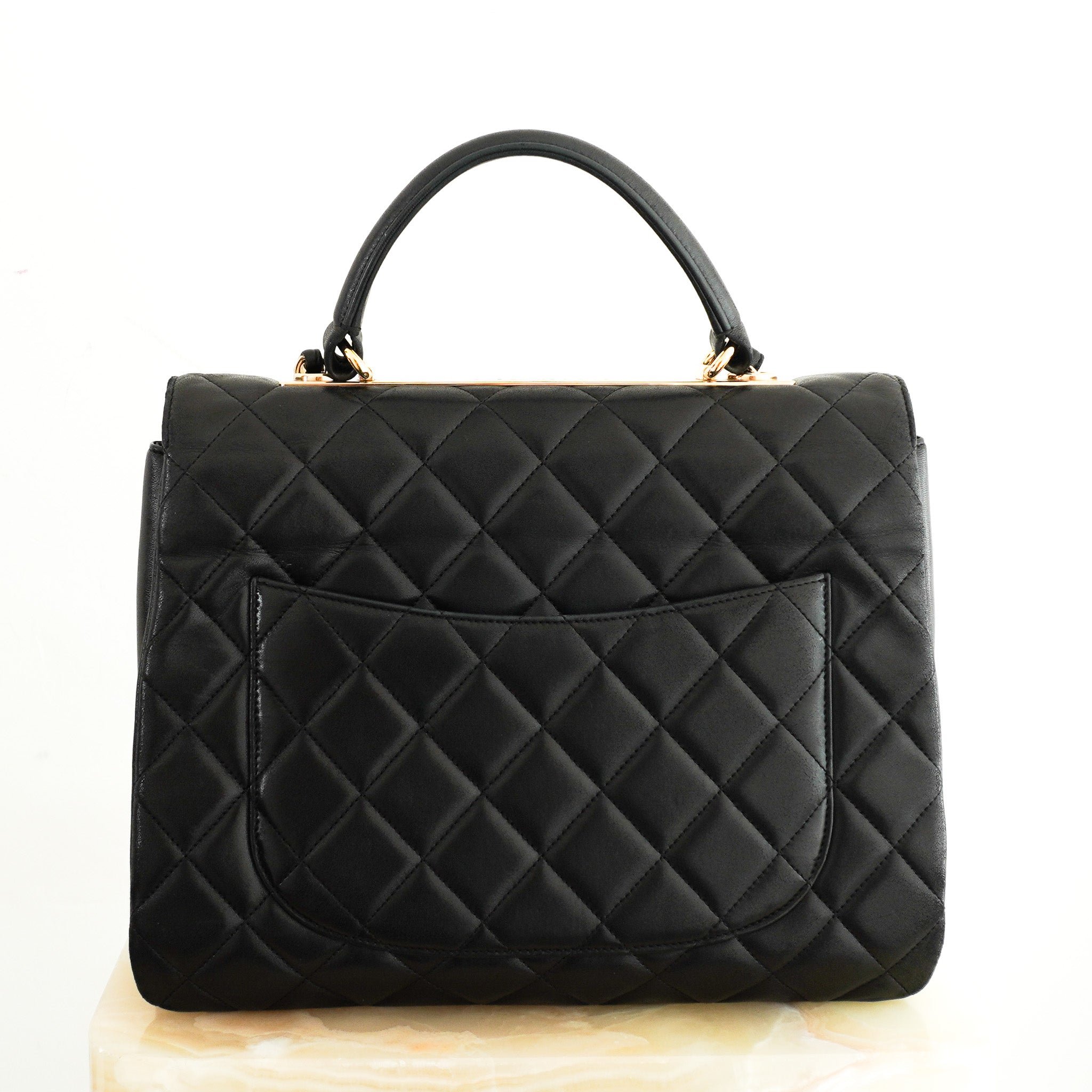 Chanel Large Lambskin Quilted Flap Bag with Top Handle | Authentic Preloved - Reloved Again