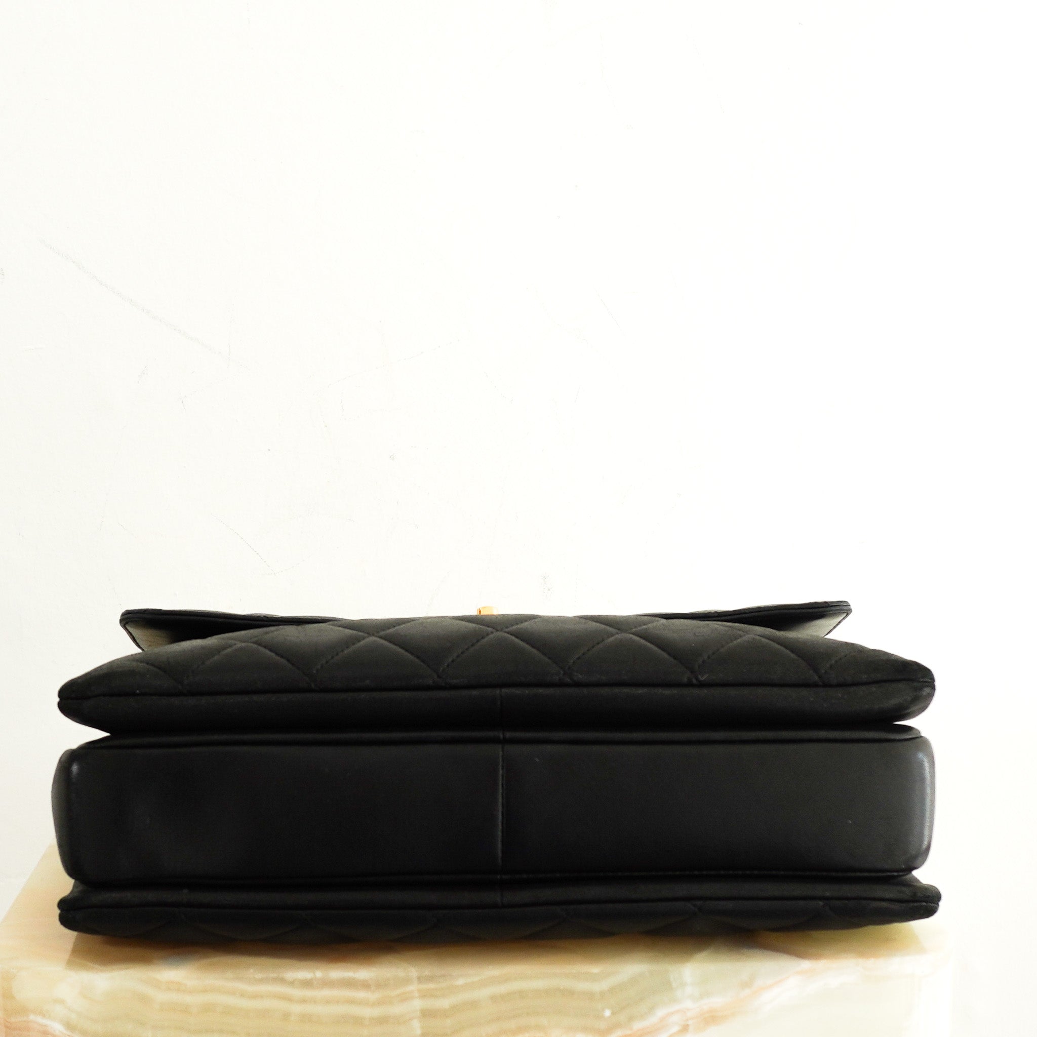 Chanel Large Lambskin Quilted Flap Bag with Top Handle | Authentic Preloved - Reloved Again