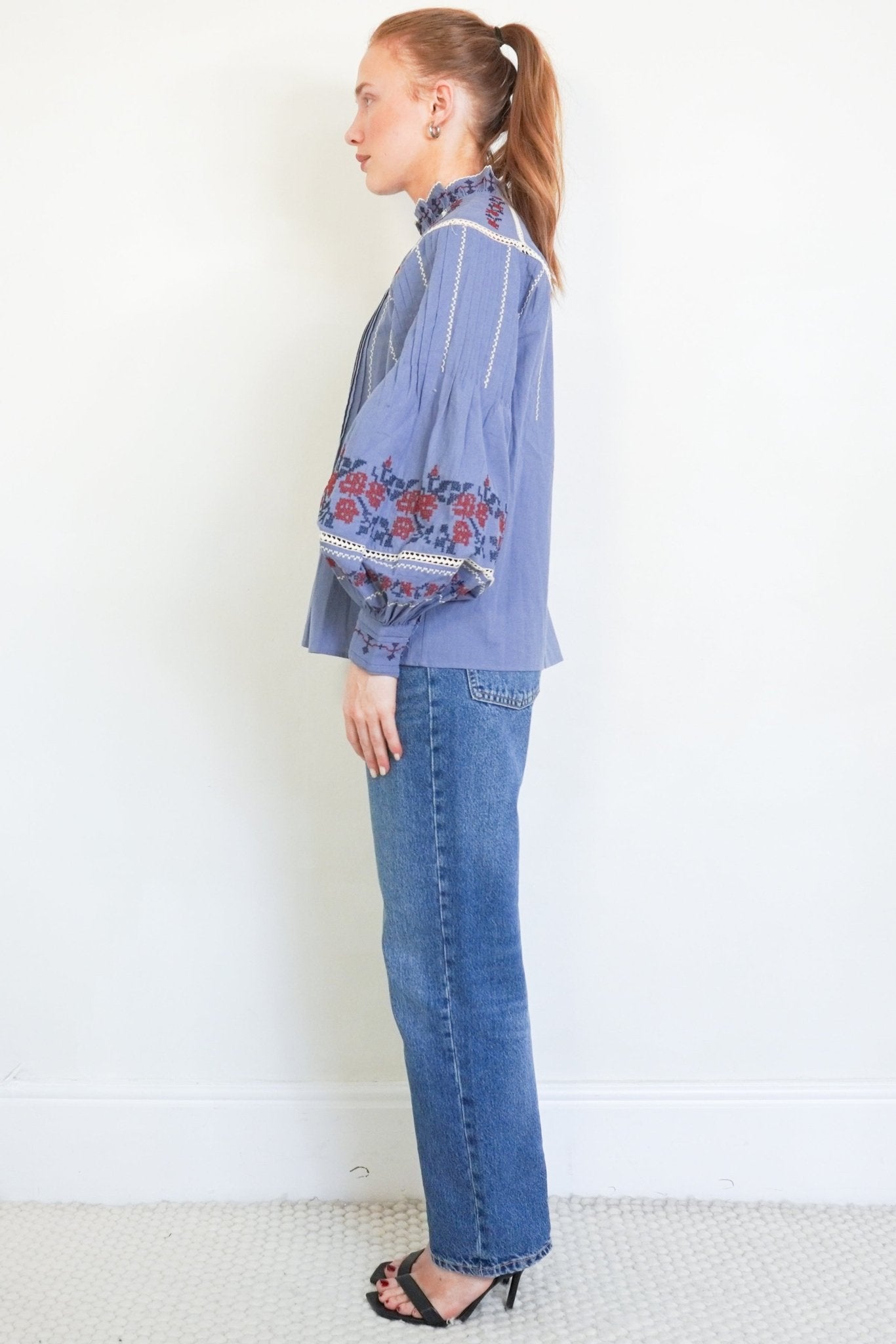 Sezane x Sea NY Blue Floral Blouse RRP £300| Authentic Preloved FINAL SALE - Reloved Again