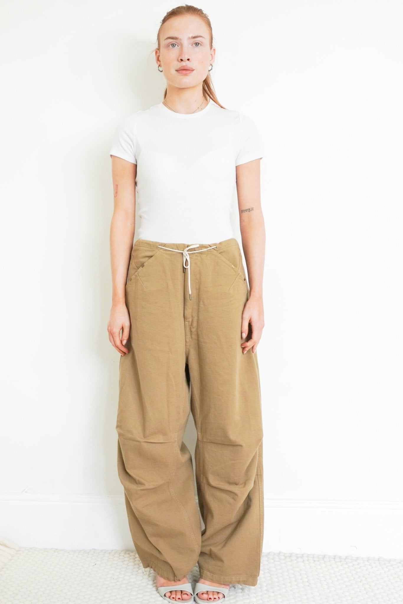 Darkpark Beige Daisy Cotton Trousers RRP £600 | Authentic Preloved - Reloved Again