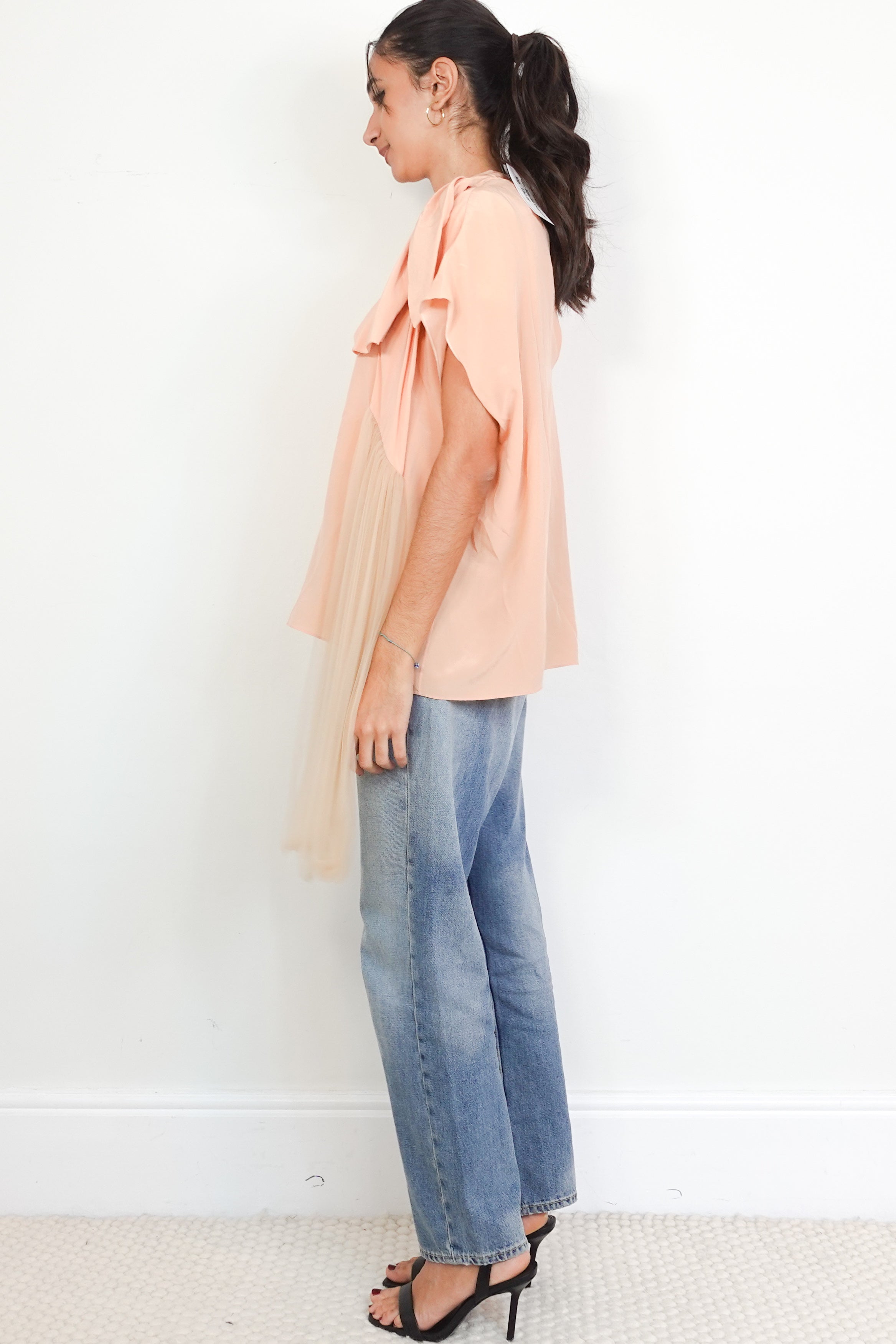 Delpozo-Pink-Bow-Silk-Top-side-picture-Chelsea-London