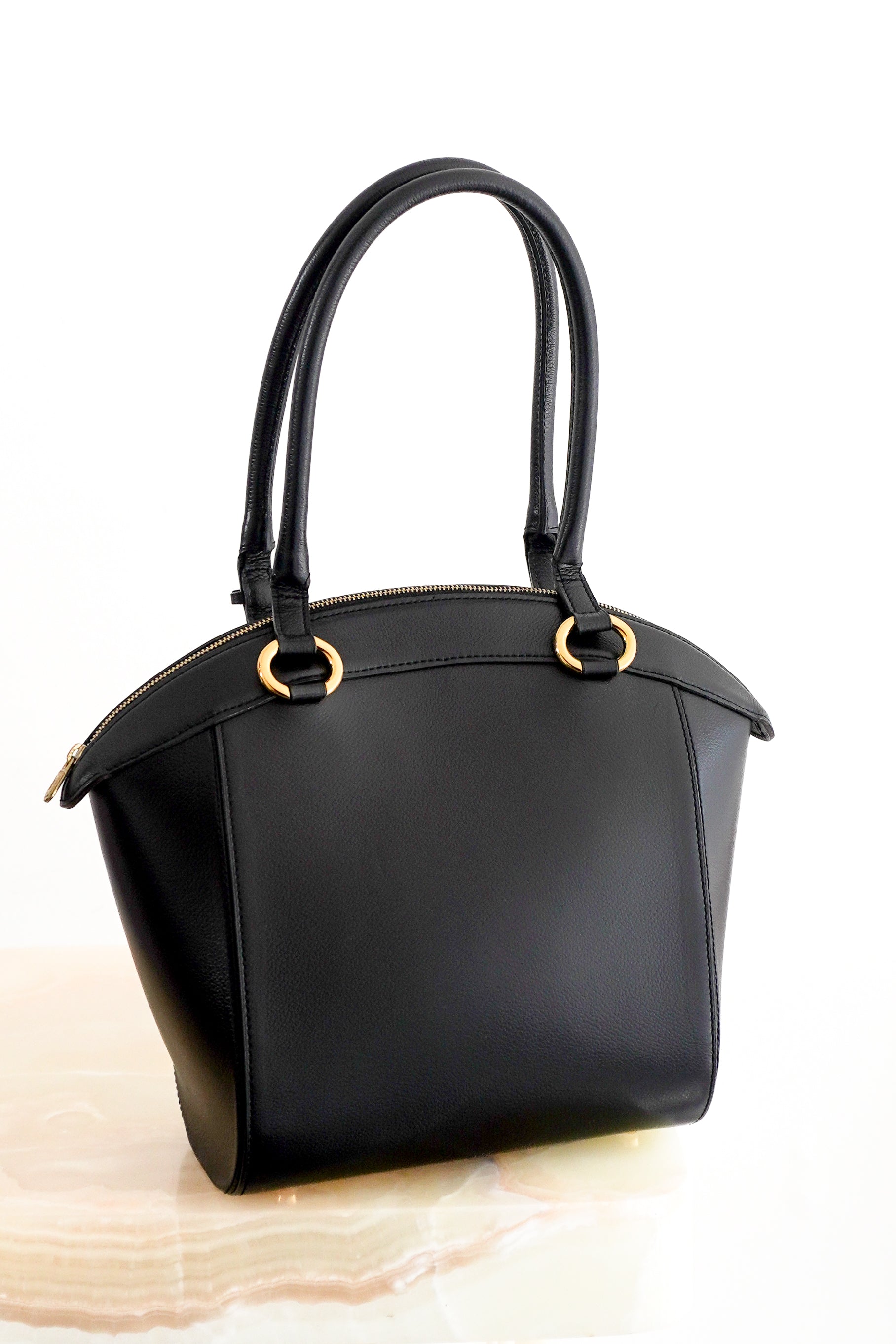 Delvaux Vintage Charme Bag in Black Jumping Calf Leather with Gold-Tone Hardware front photo chelsea london