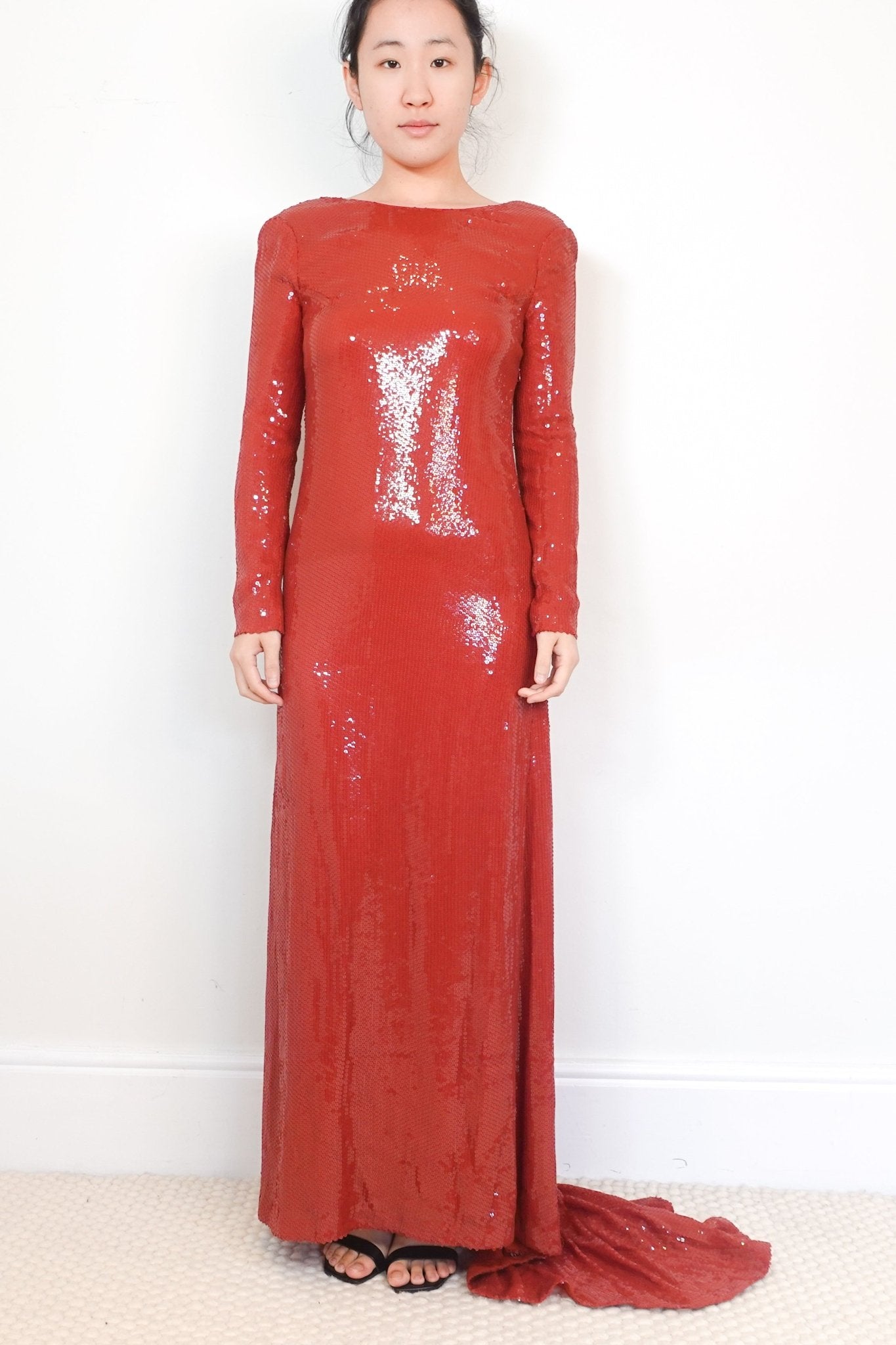 Diane Von Furstenberg Red Sequin Maxi Dress RRP £700 | Authentic Preloved - Reloved Again