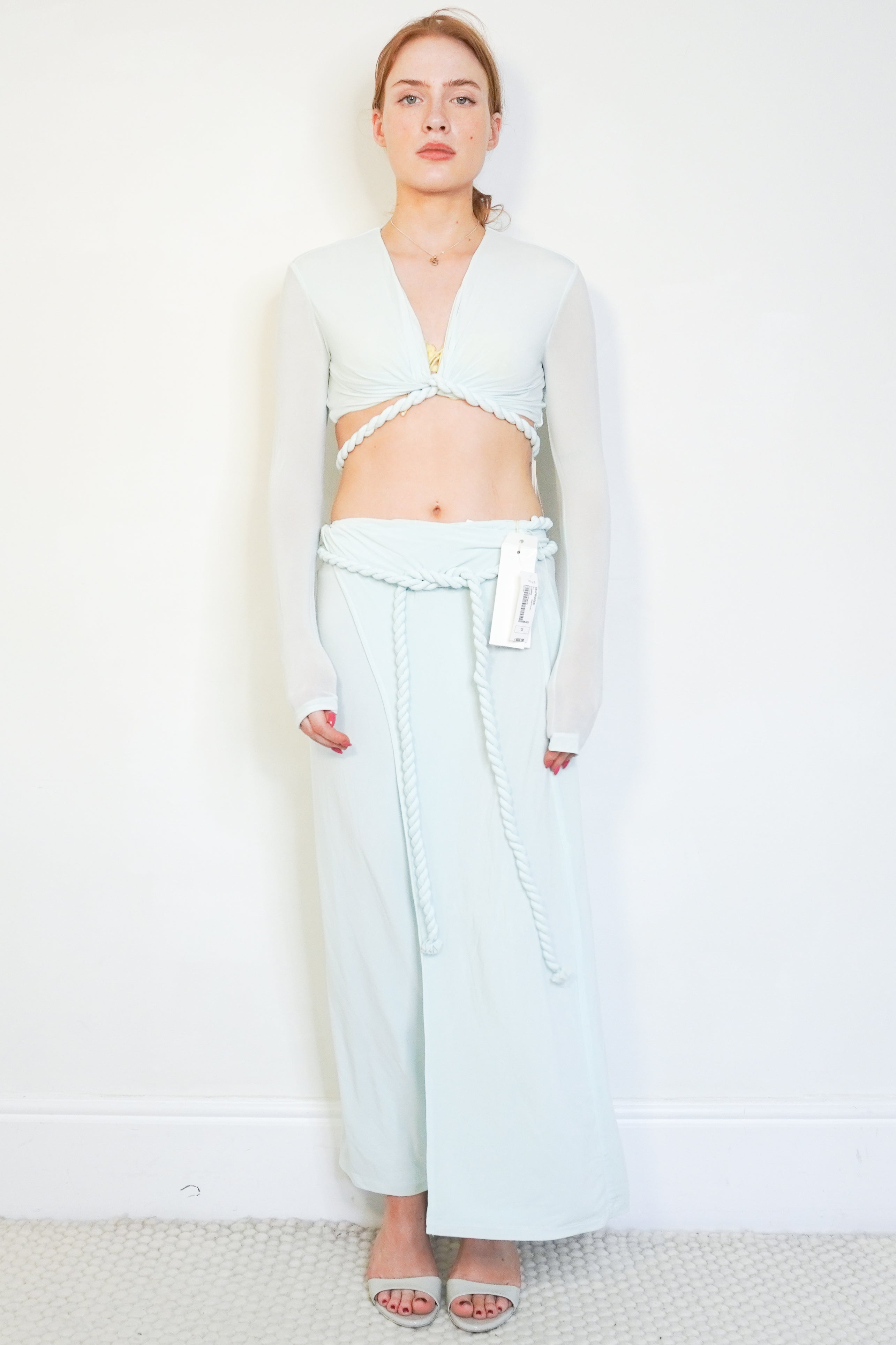 Dion Lee Clear Blue Rope Wrap Top & Skirt Set front photo chelsea london