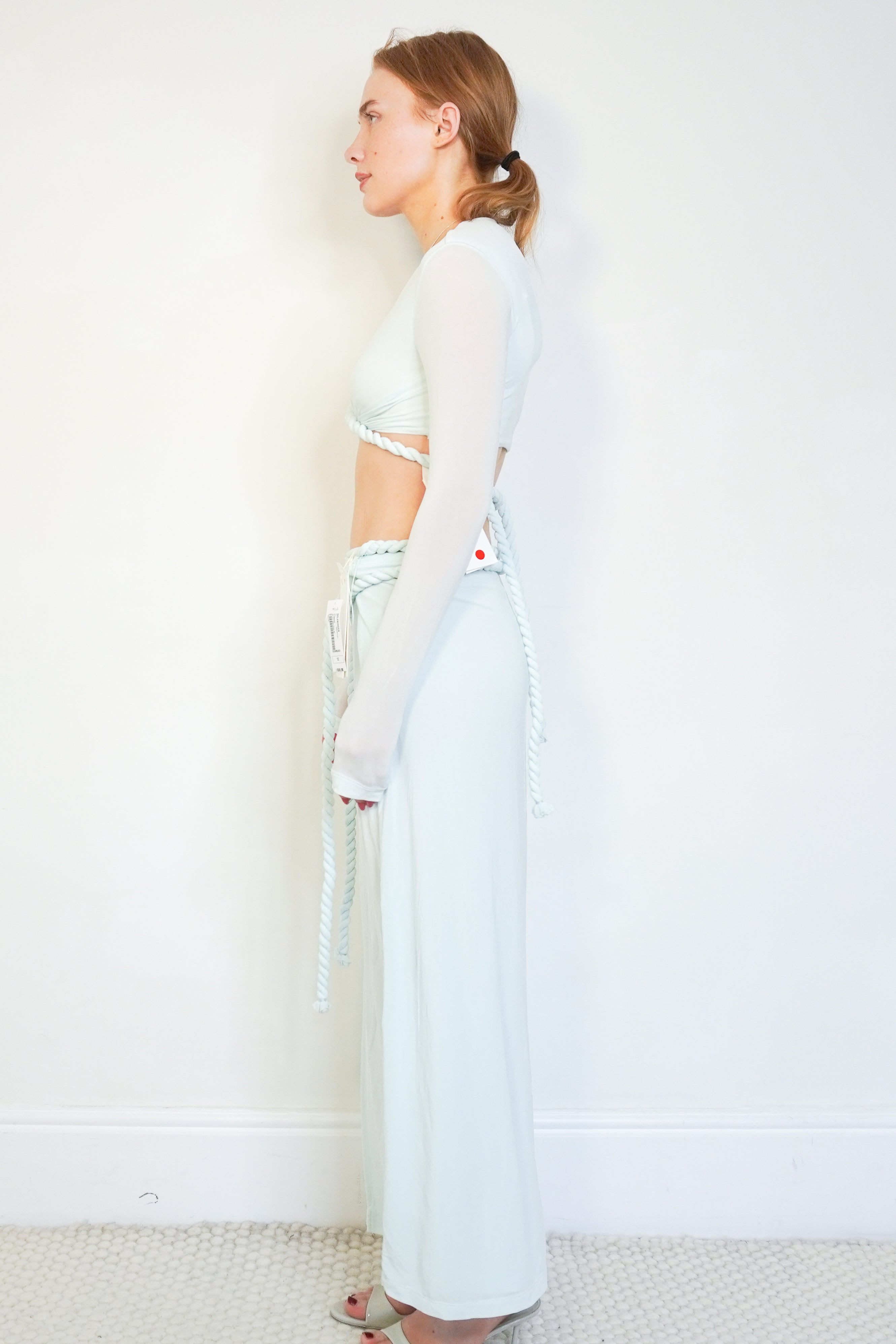 Dion Lee Clear Blue Rope Wrap Top & Skirt Set side photo chelsea london