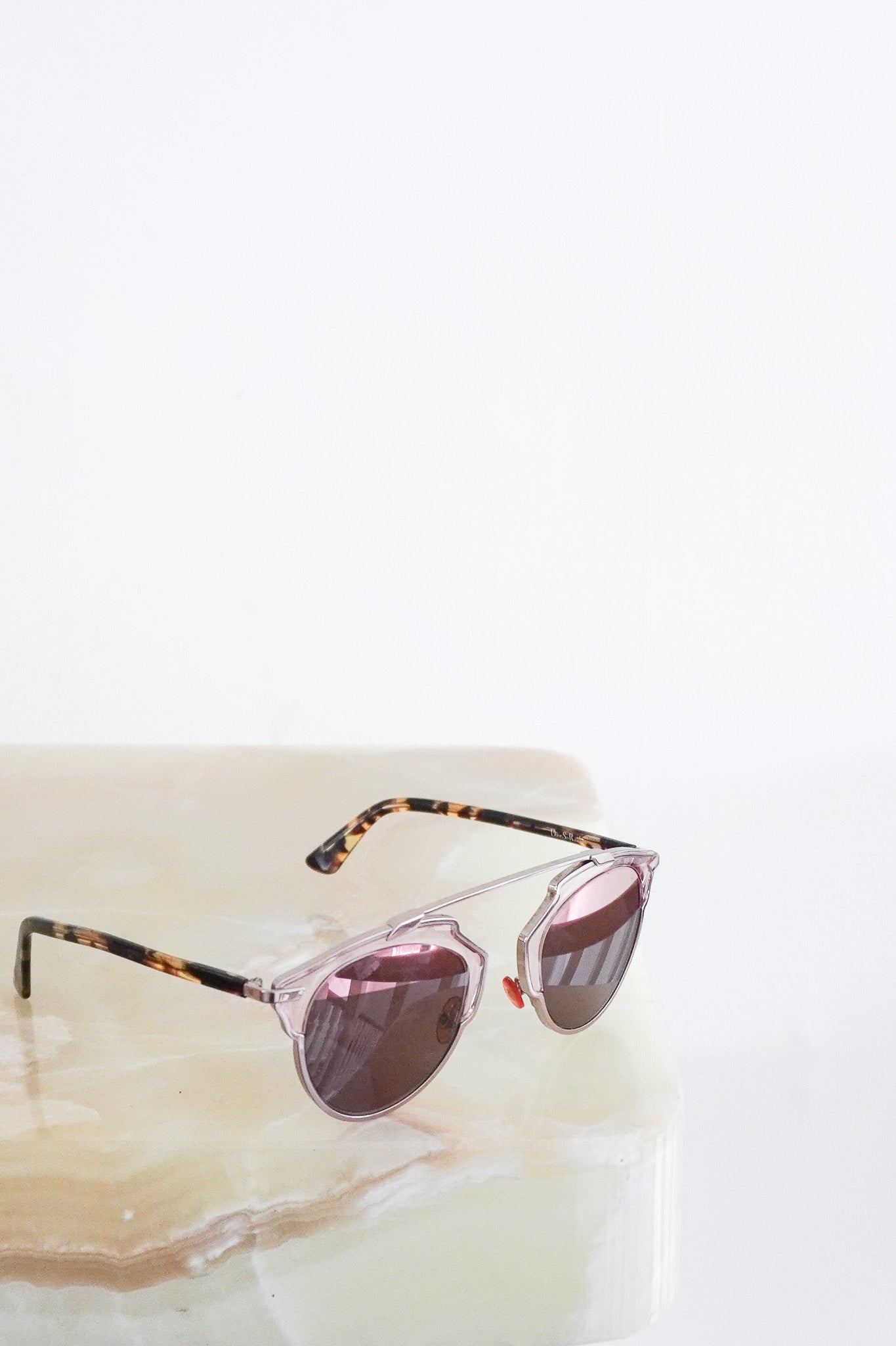 Dior SoReal pink sunglasses with tortoiseshell arms Christian Dior So Real Rise Sunglasses Yellow Gold Pink  main image 4