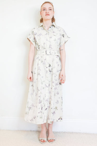 dior mid length shirt dress Mid-Length Belted Shirtdress Blue Dior Oblique Silk Twill