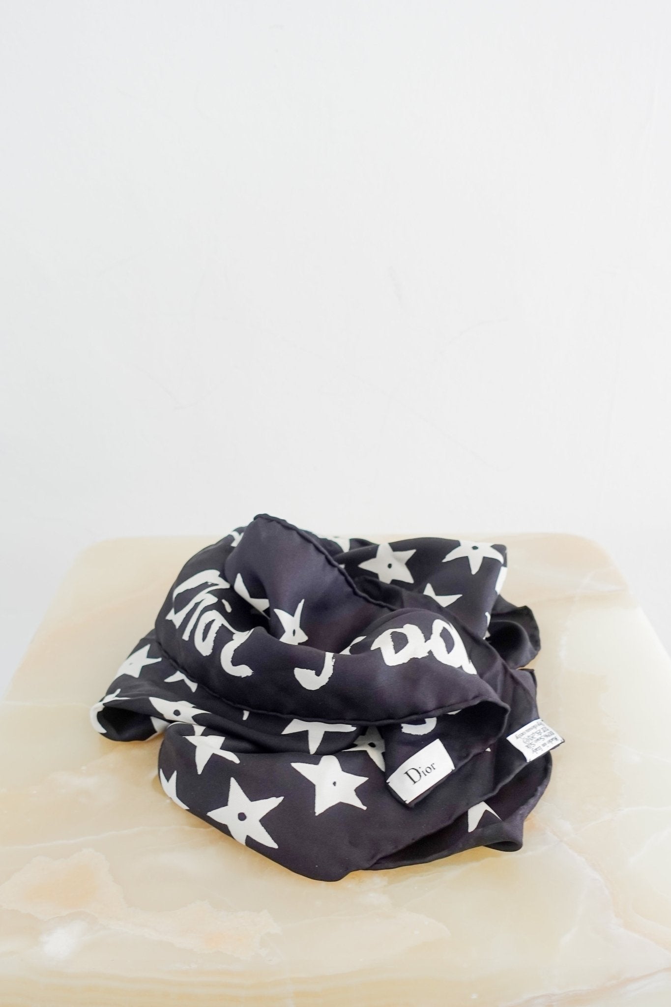 Dior silk Christian Dior star scarf in black RRP £170 | Authentic Preloved - Reloved Again