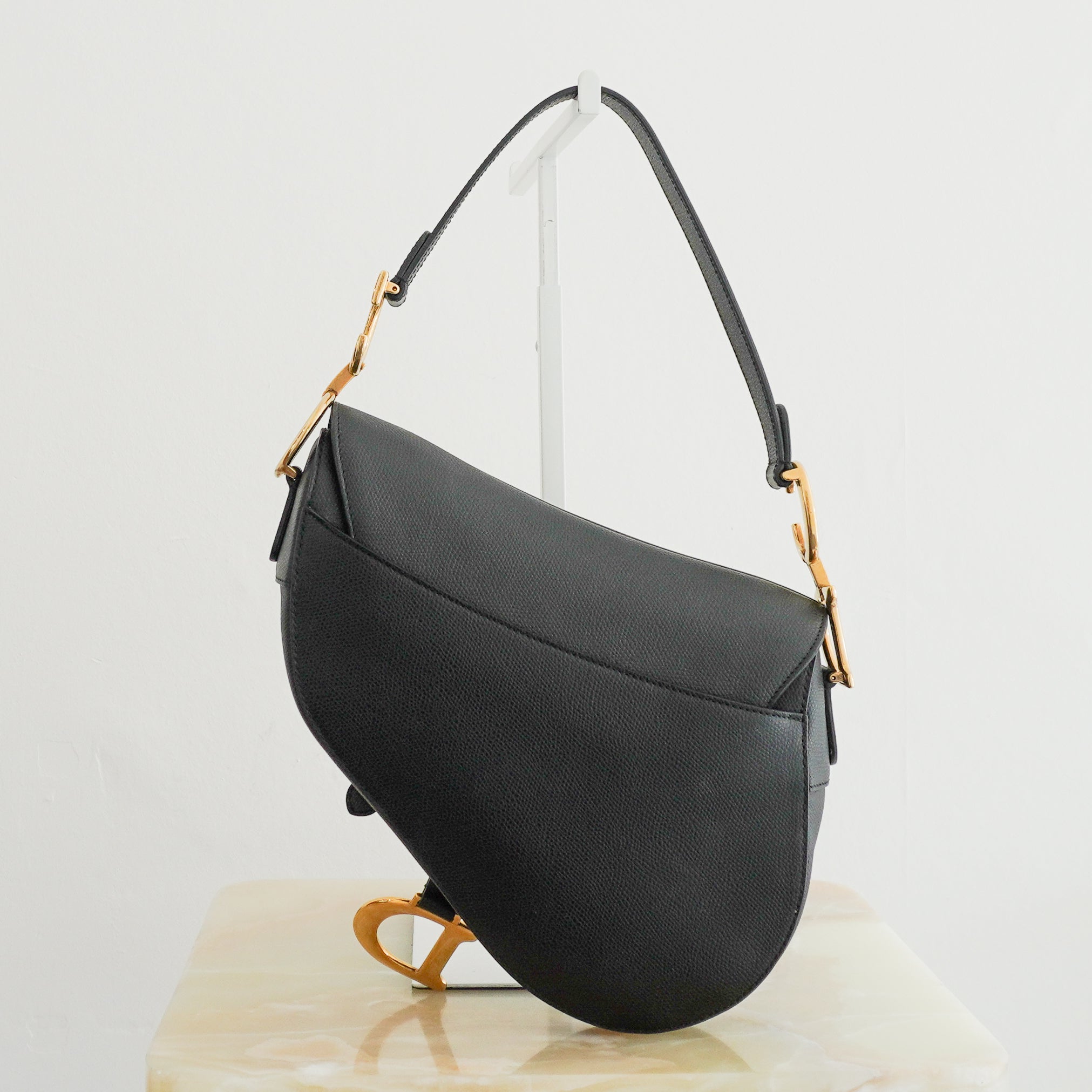 Dior Black Calfskin Mini Saddle Shoulder Bag back photo chelsea london
