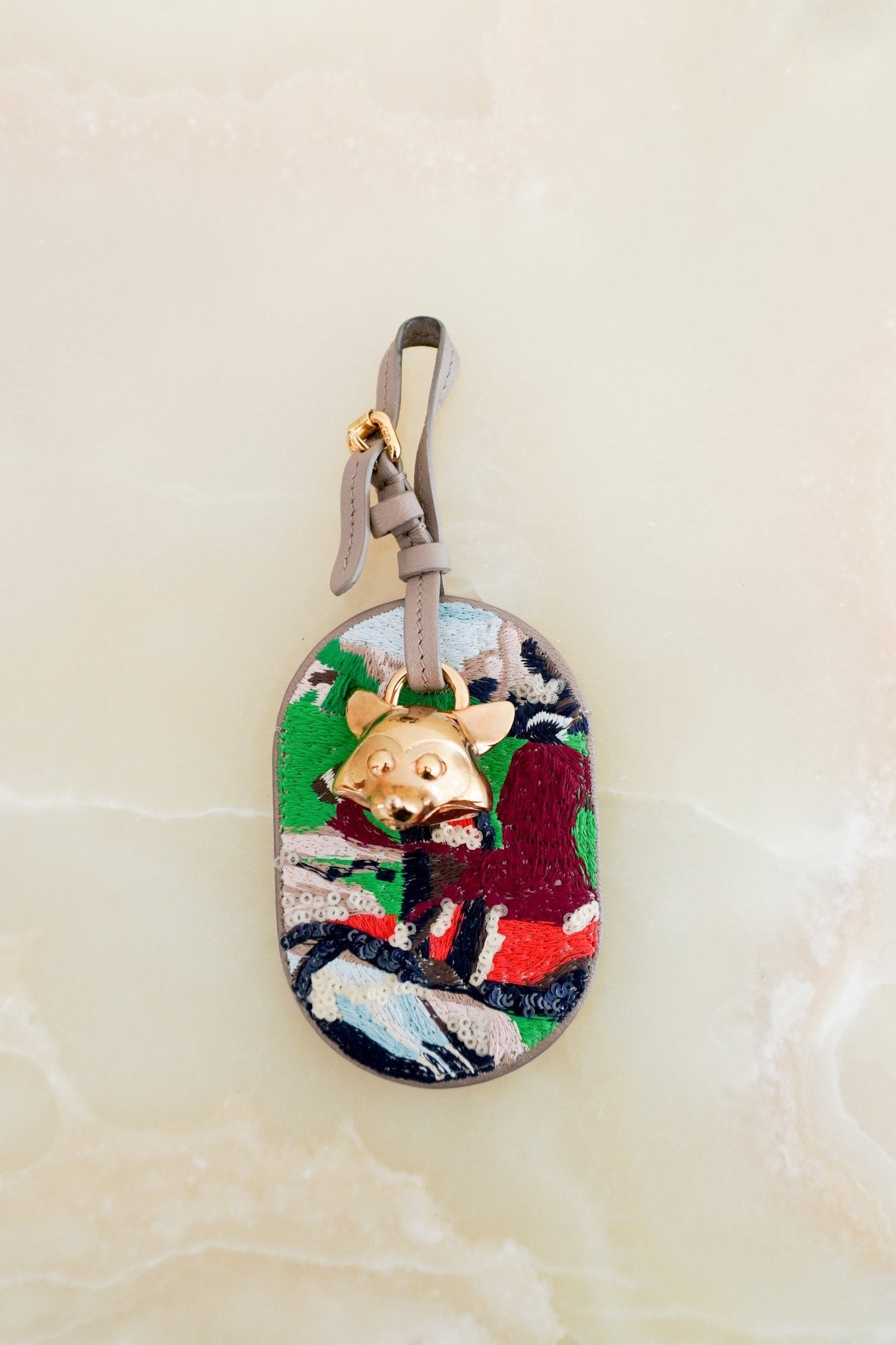 Dior Embroidered Animal Leather Luggage Tag Bag Charm (RRP £400) | Authentic Preloved FINAL SALE - Reloved Again