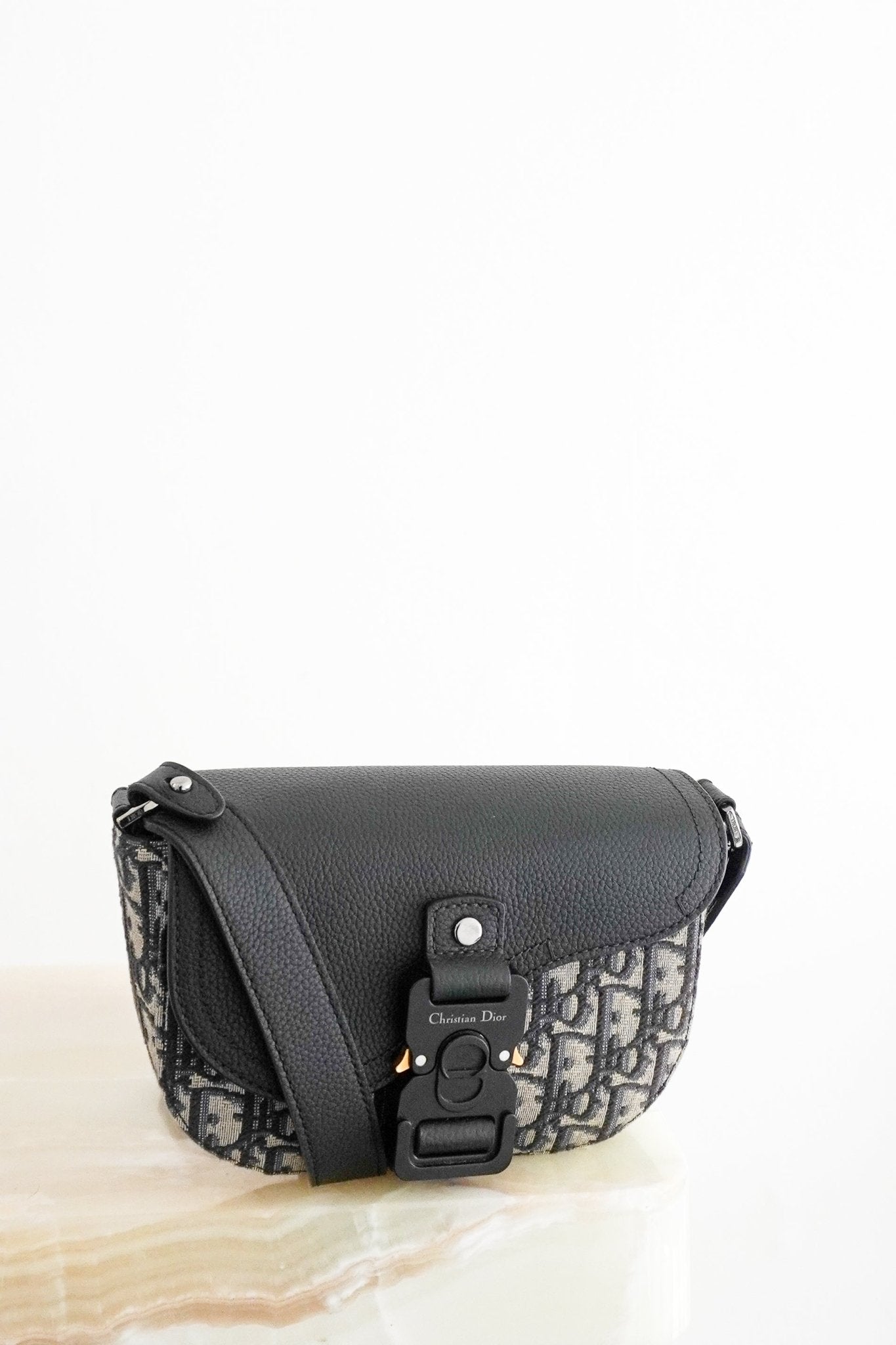 Dior Mini Saddle Messenger Bag with Flap in Beige and Black (RRP £1900