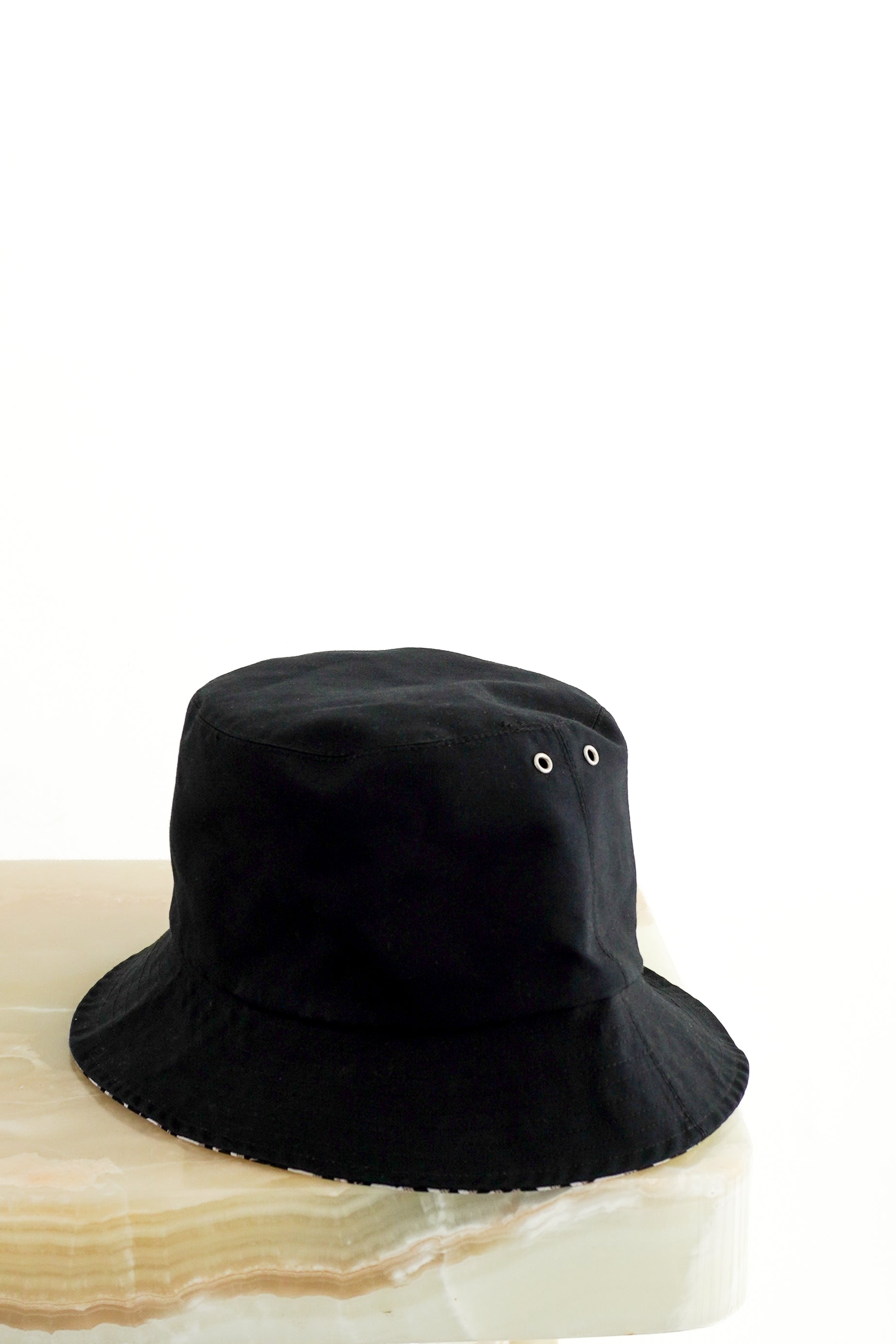 Dior Reversible Teddy-D Small Brim Bucket Hat in Black front photo chelsea london
