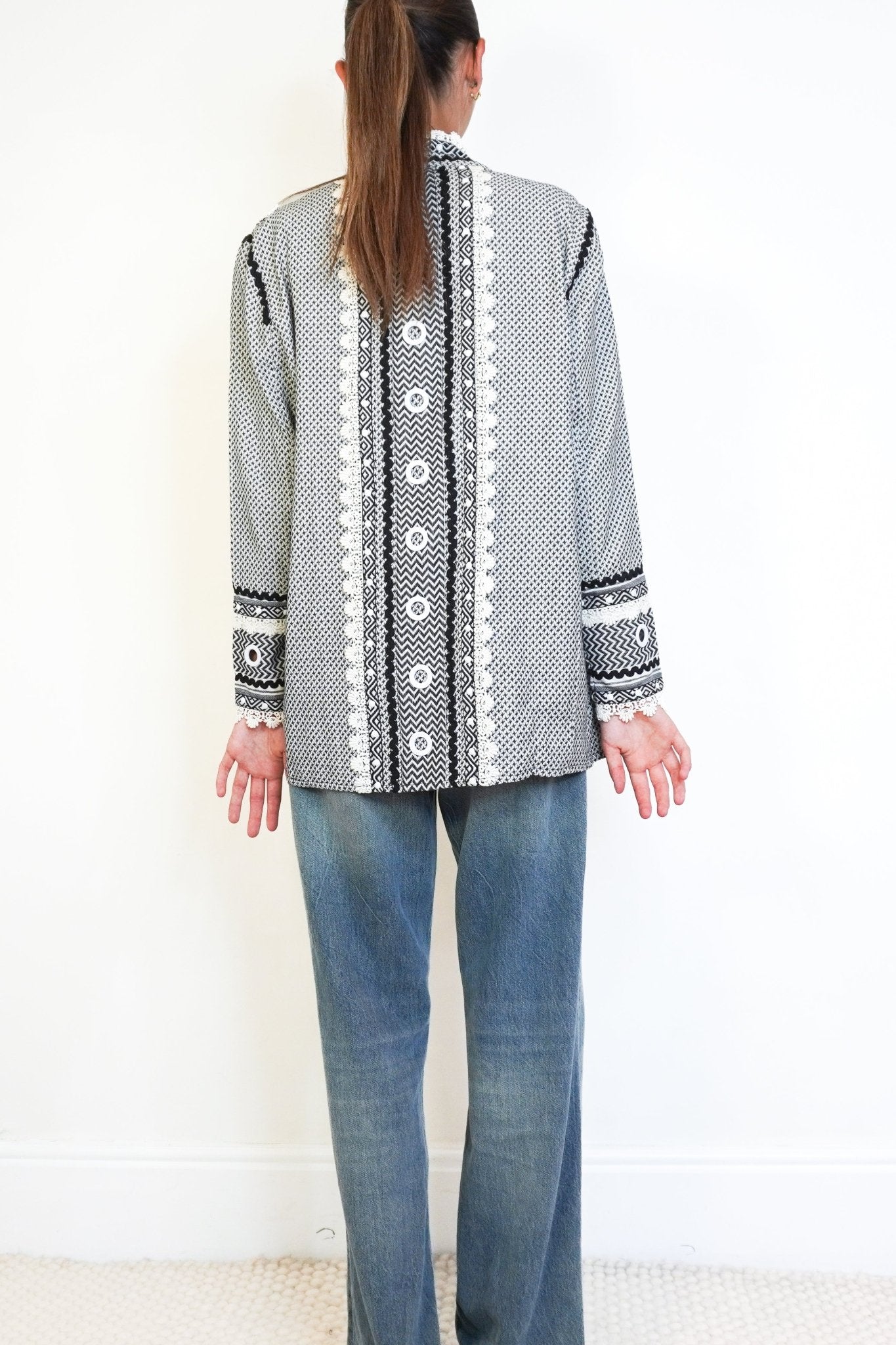 Dodo Bar Or Houndstooth Black & White Cardigan (RRP £500) | Authentic Preloved - Reloved Again