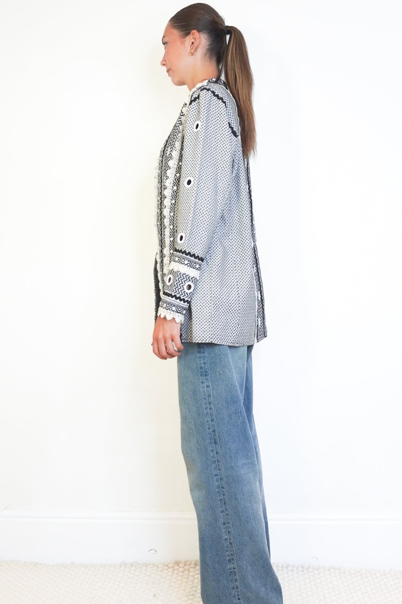 Dodo Bar Or Houndstooth Black & White Cardigan (RRP £500) | Authentic Preloved - Reloved Again