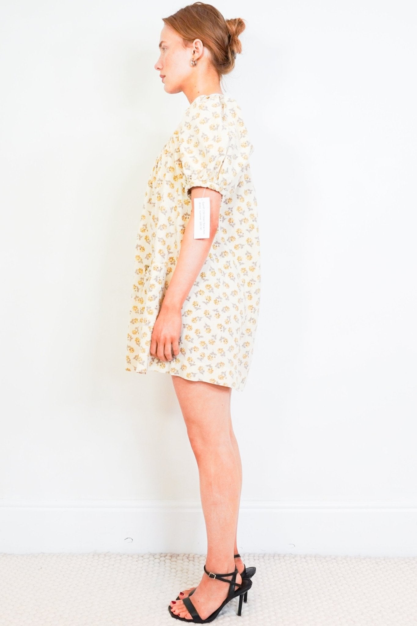 Doen Yellow Cottage Garden Floral Mini Dress RRP £350 | Authentic & Preloved - Reloved Again