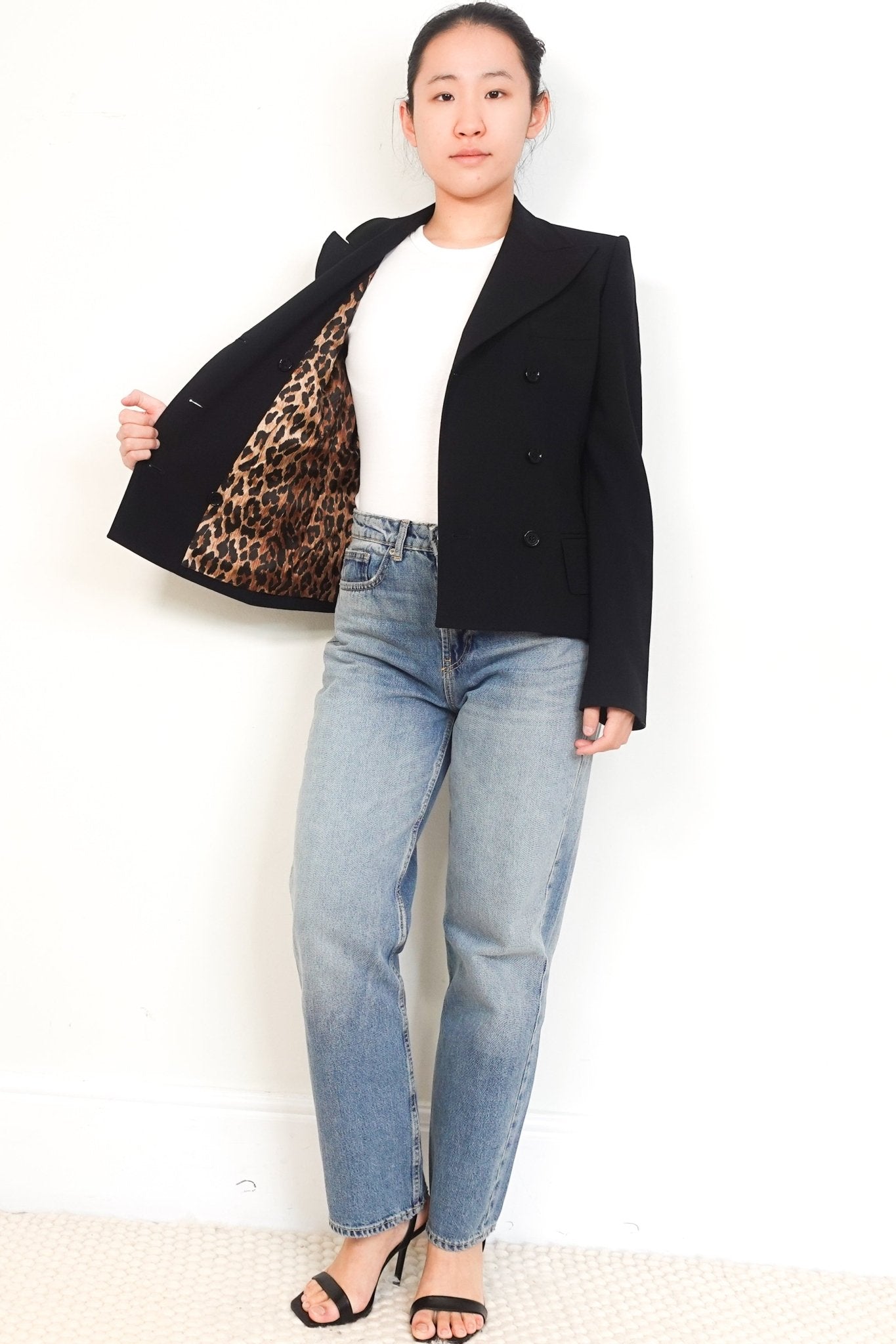 Dolce & Gabbana Black Leopard Print Wool Blazer RRP £1200 | Authentic Preloved - Reloved Again