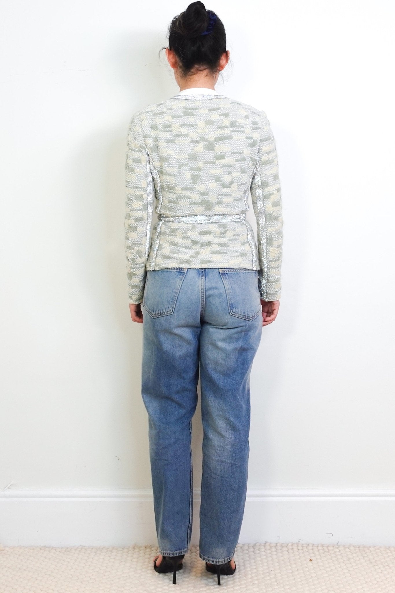 Dolce & Gabbana Grey and White Embellished Cardigan RRP £1800 | Authentic Preloved - Reloved Again