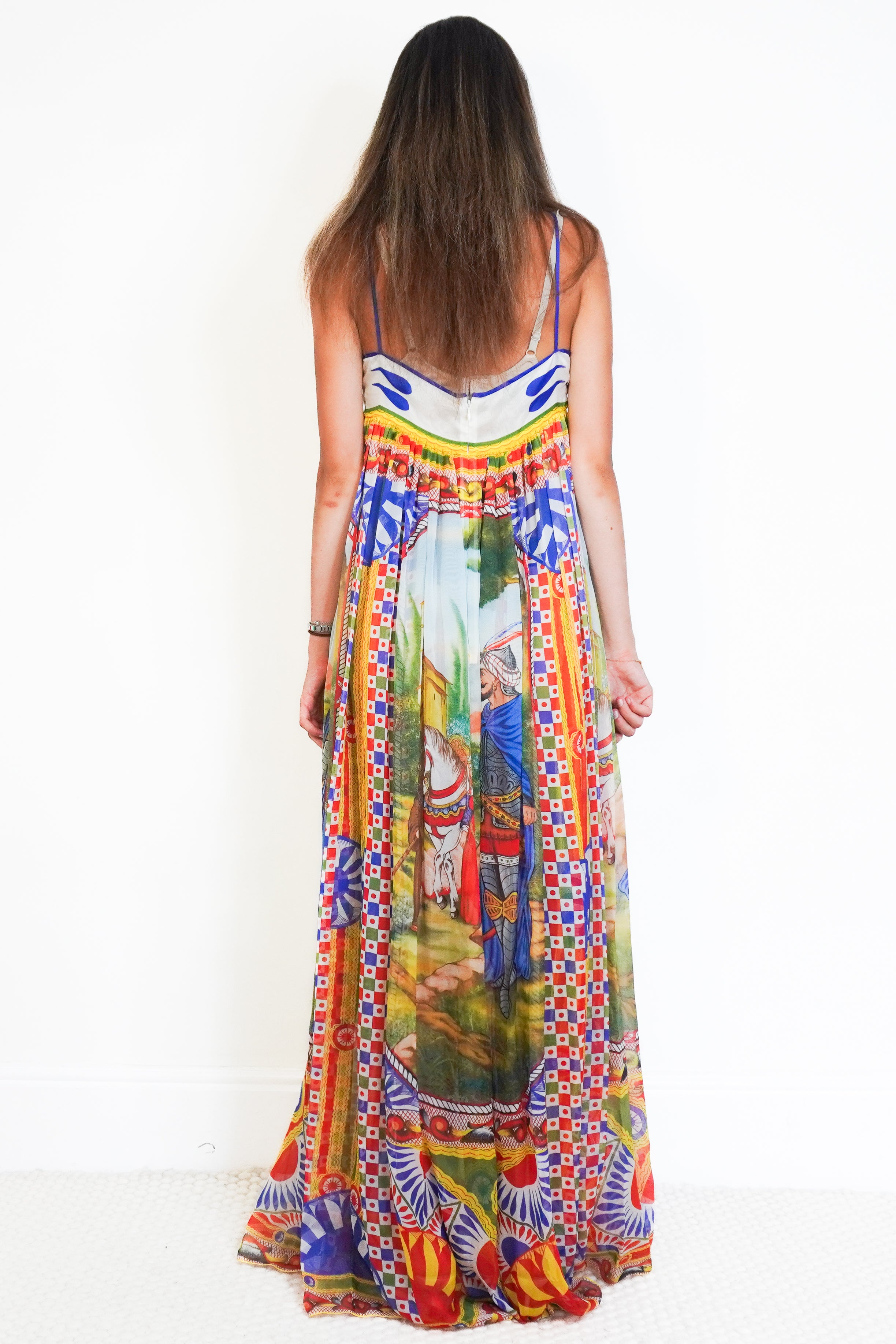 Dolce & Gabbana Multicolour Carretto Print Dress back photo chelsea london