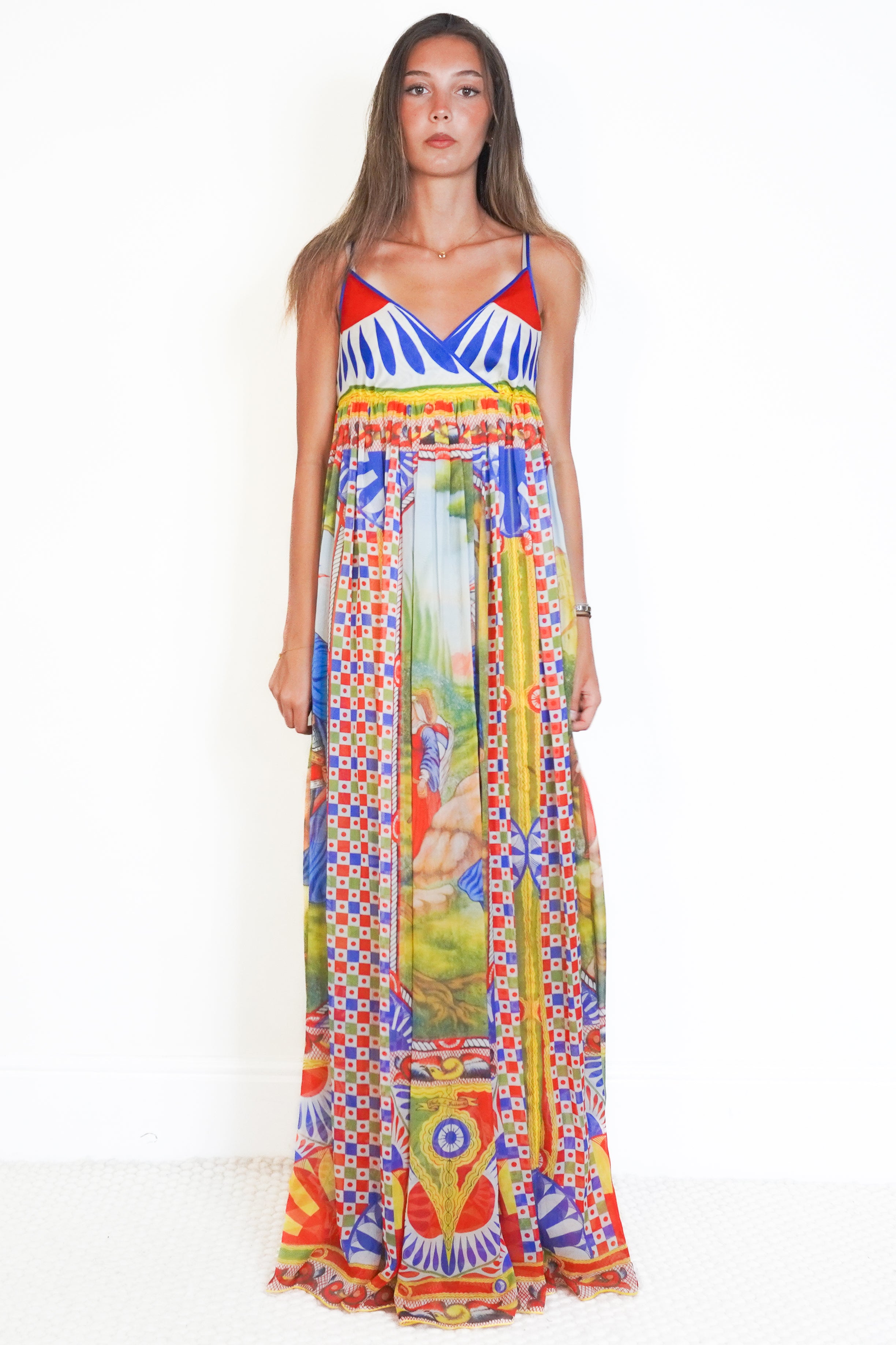 Dolce & Gabbana Multicolour Carretto Print Dress front photo chelsea london