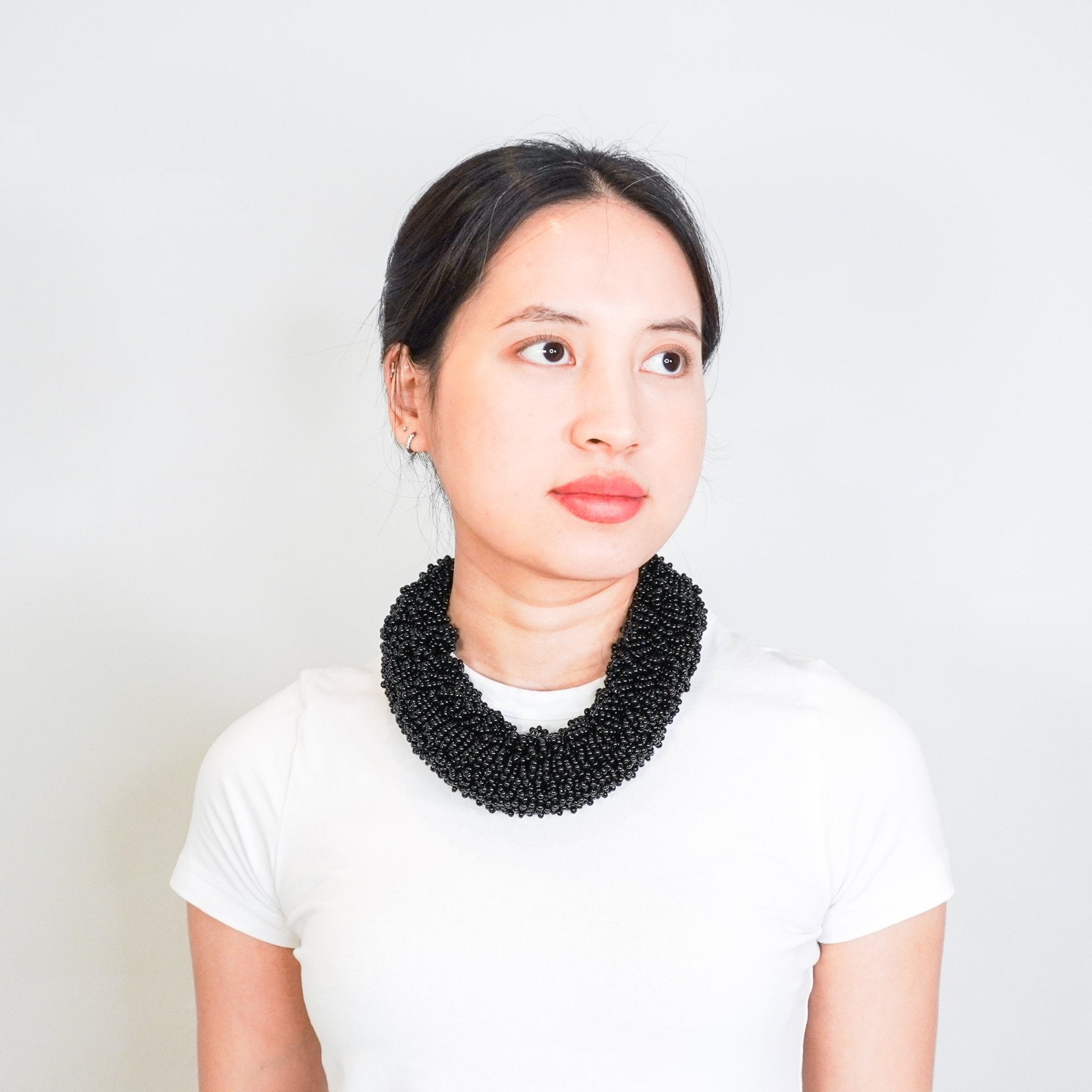 Dries Van Noten Black Beaded Choker Necklace RRP £400 | Authentic Preloved FINAL SALE - Reloved Again