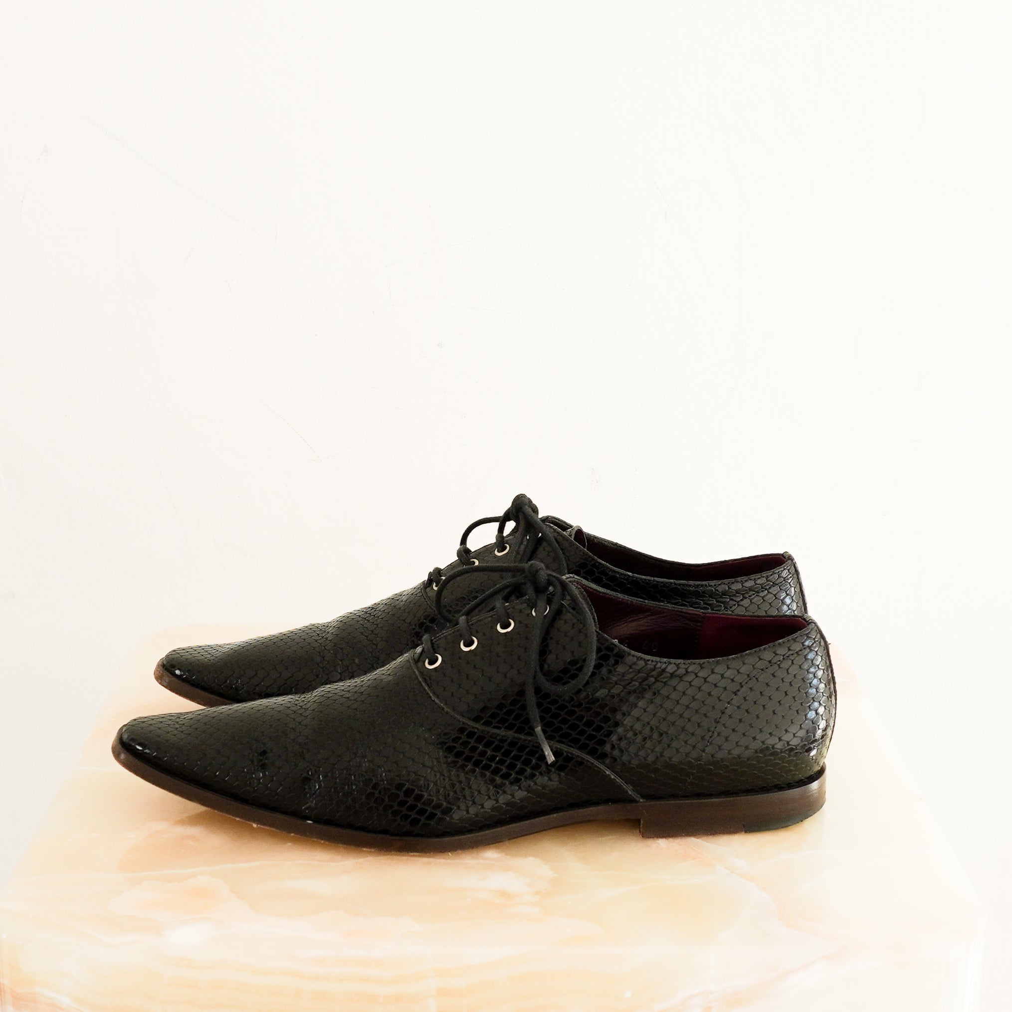 Dries Van Noten Black Snakeskin Loafers RRP £950 | Authentic Preloved [Final Sale] - Reloved Again