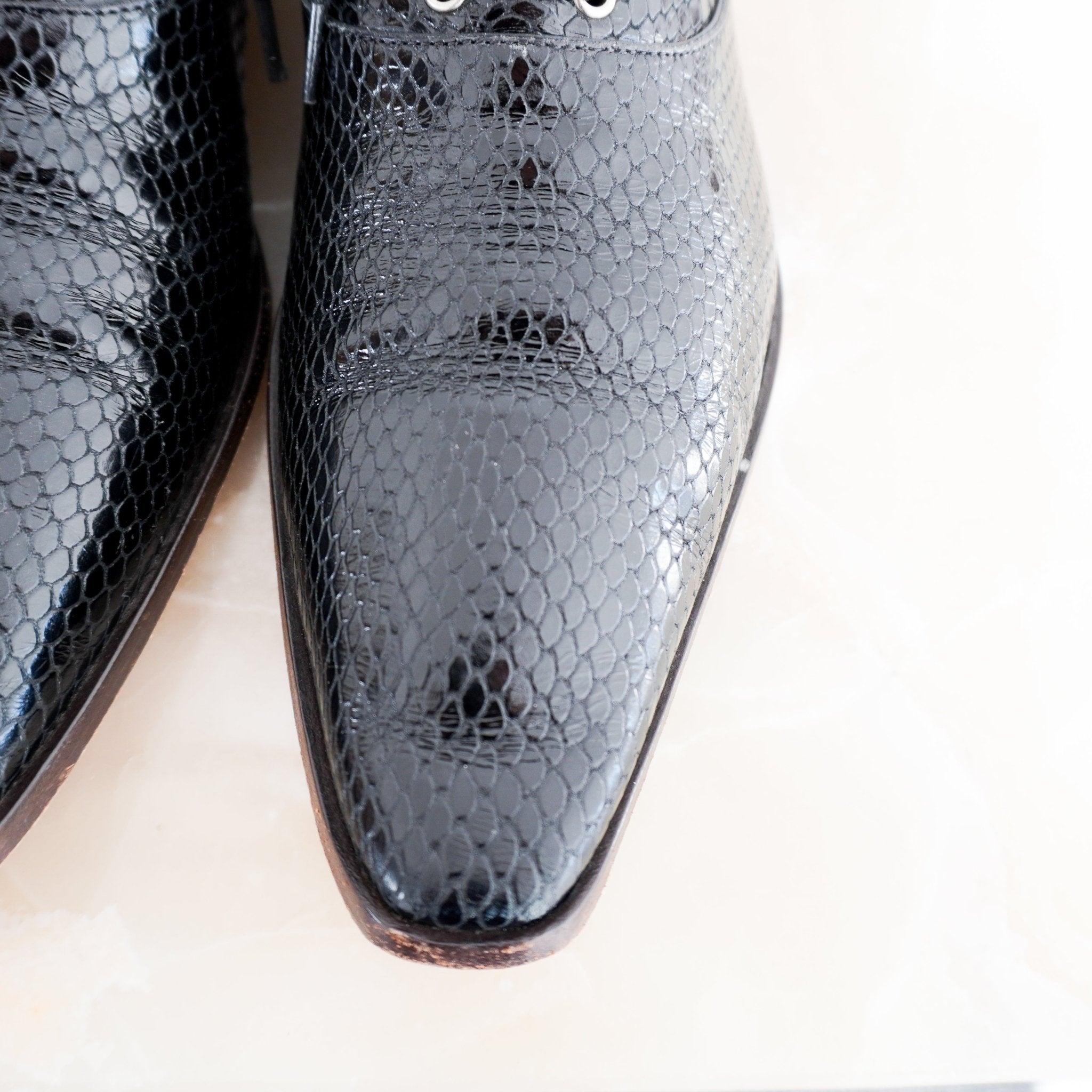 Dries Van Noten Black Snakeskin Loafers RRP £950 | Authentic Preloved [Final Sale] - Reloved Again