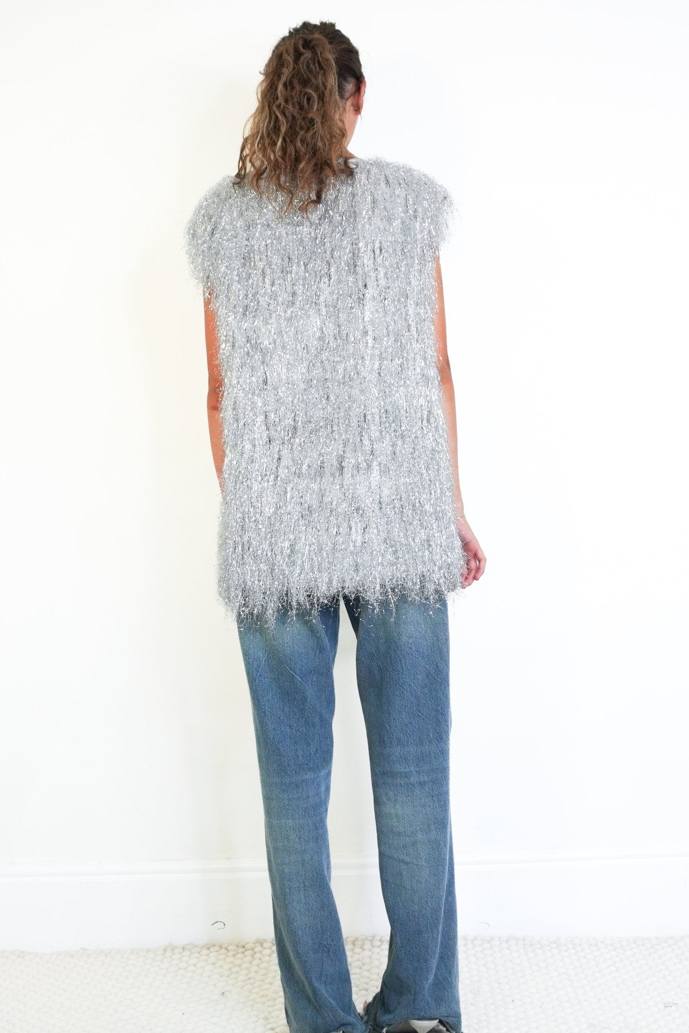 Dries Van Noten Silver Metallic Fringe Sleeveless Top (RRP £950) | Authentic Preloved - Reloved Again