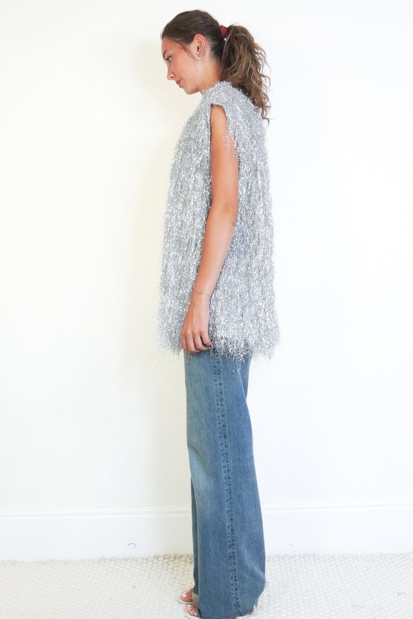 Dries Van Noten Silver Metallic Fringe Sleeveless Top (RRP £950) | Authentic Preloved - Reloved Again