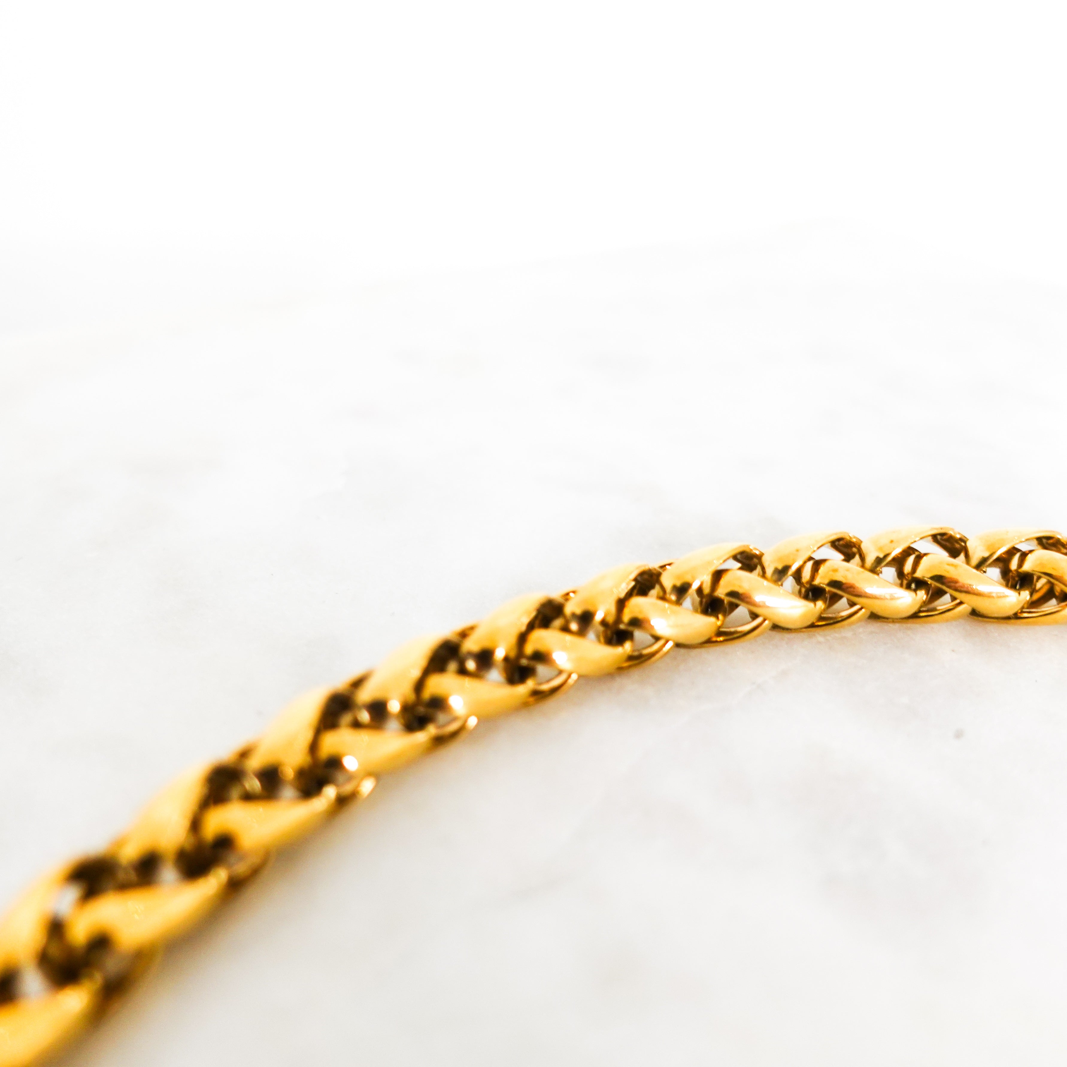 Long gold plated spiga chain