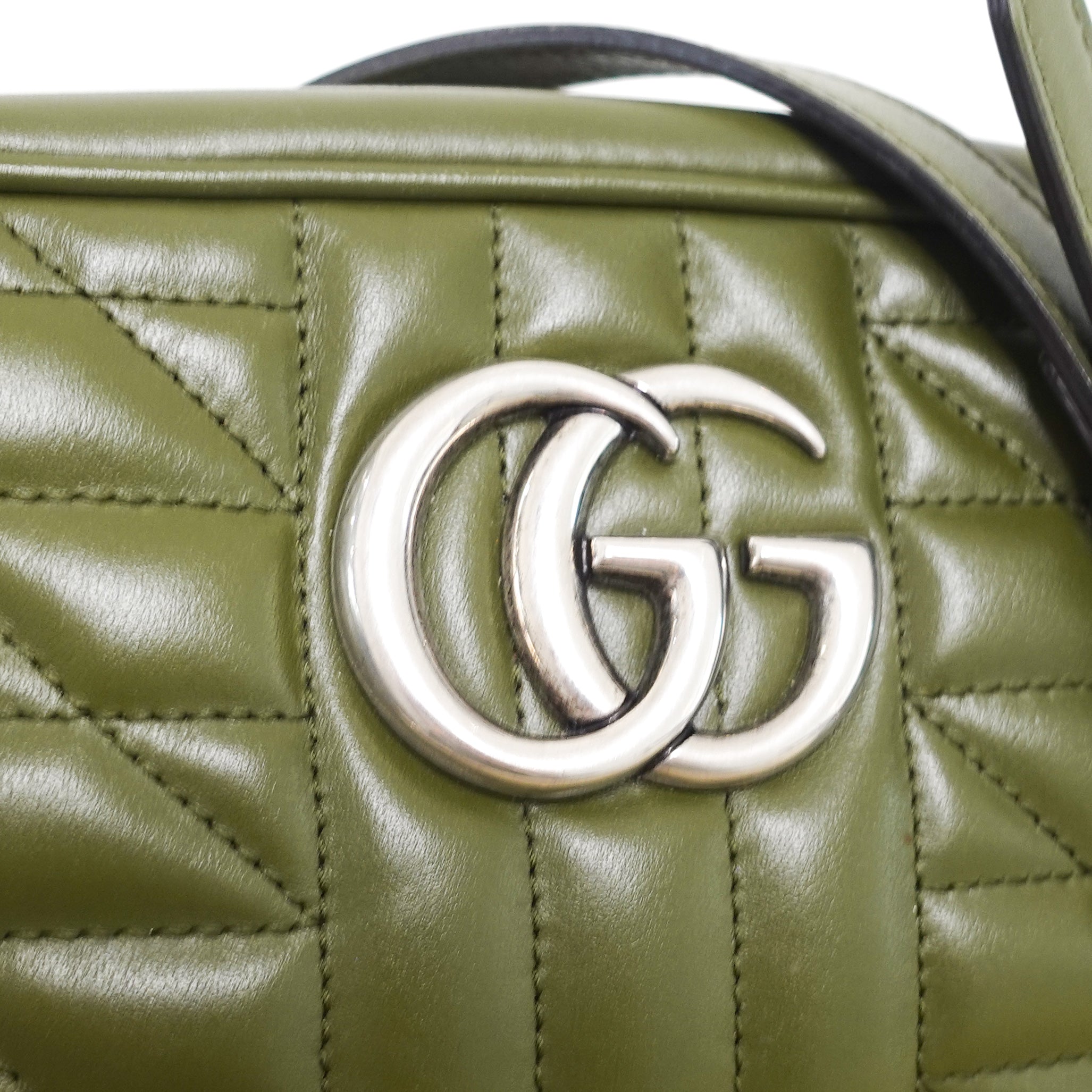 GG Marmont small shoulder khaki bag RRP £1390