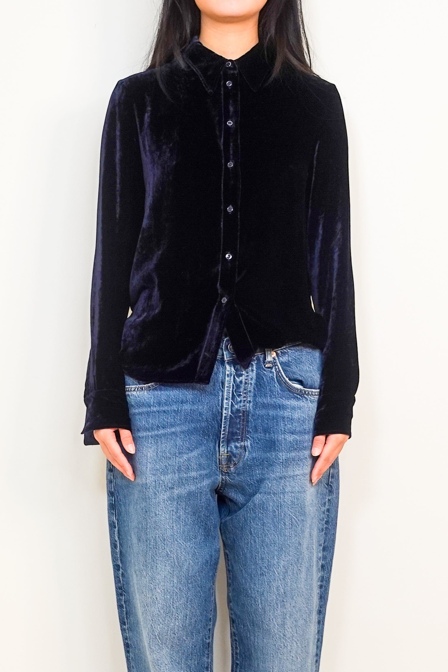 Blue velvet shirt RRP £420