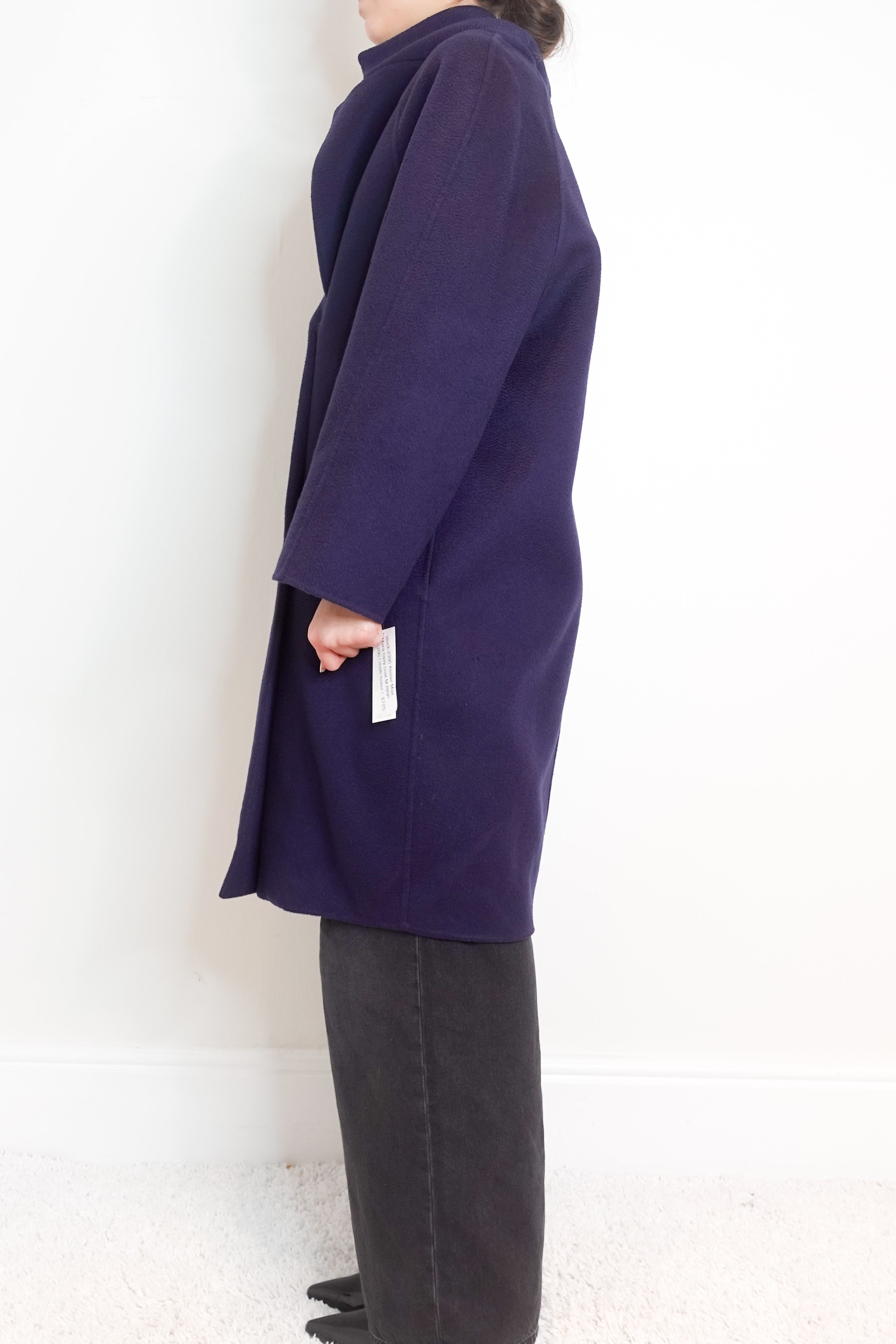 Navy long coat RRP £1200