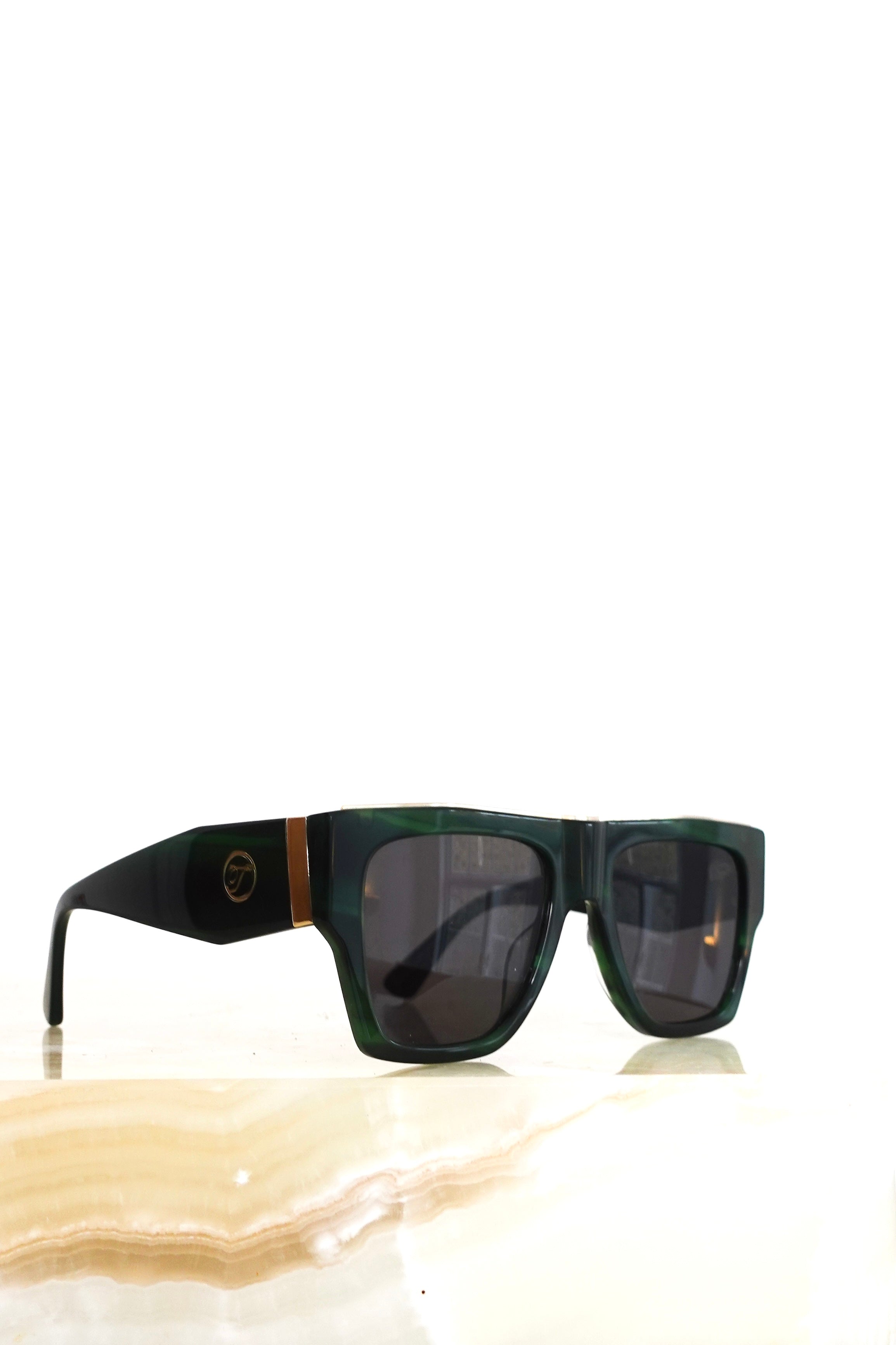 Green square framed sunglasses RRP £129