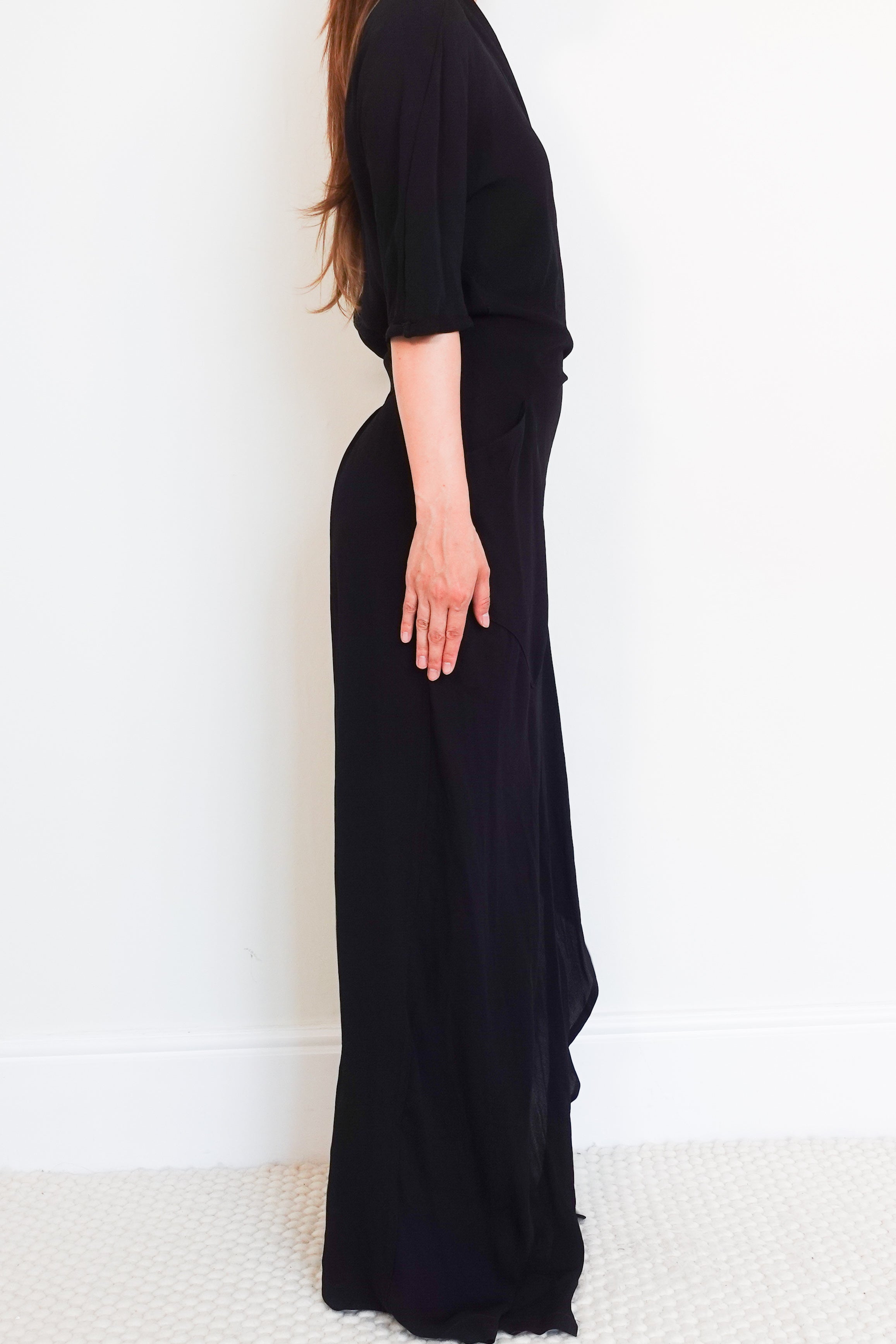 Claudia Wrap front crepe maxi dress RRP £450