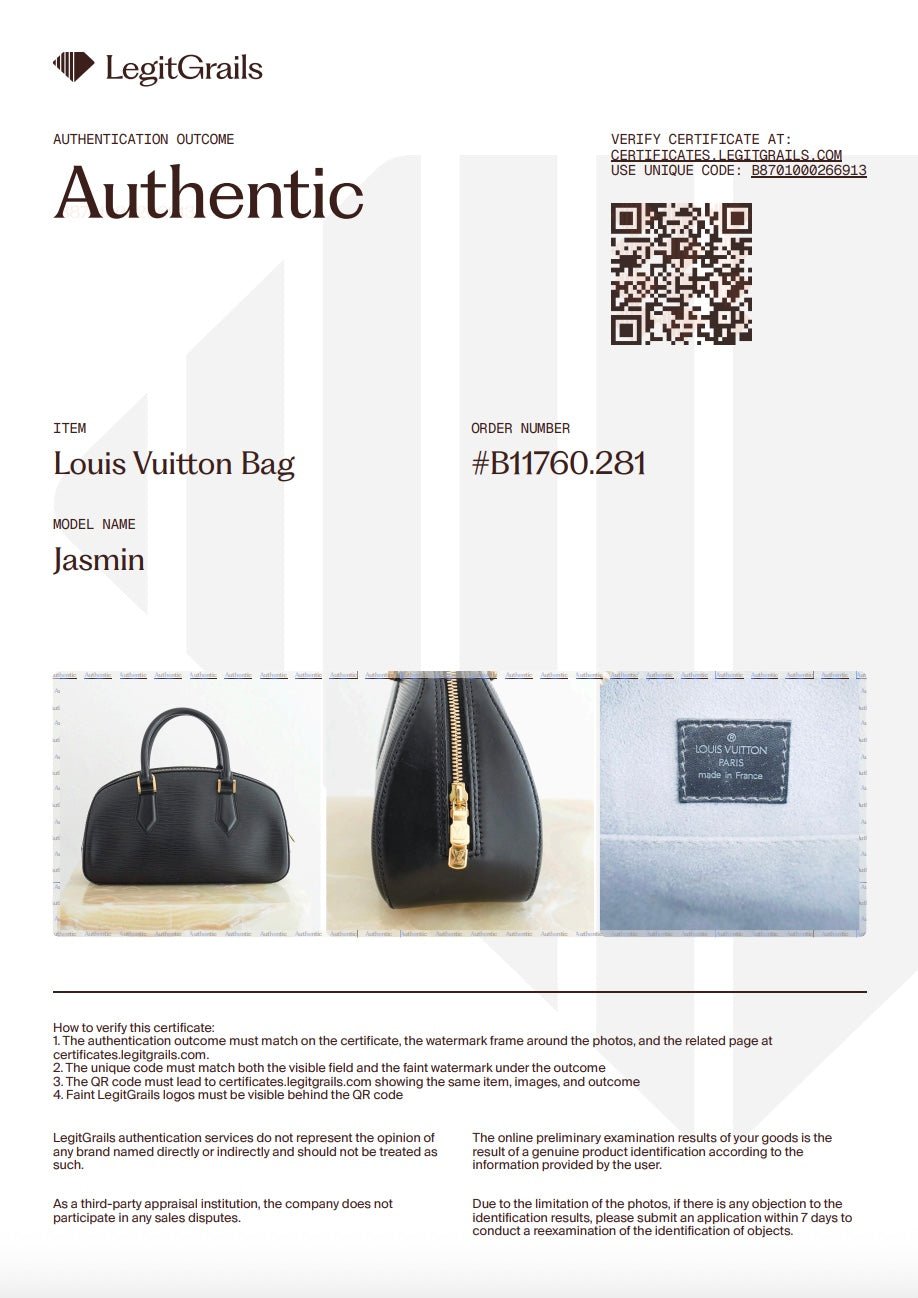 Louis Vuitton Black Epi Jasmine Bag RRP £1050 | Authentic Preloved