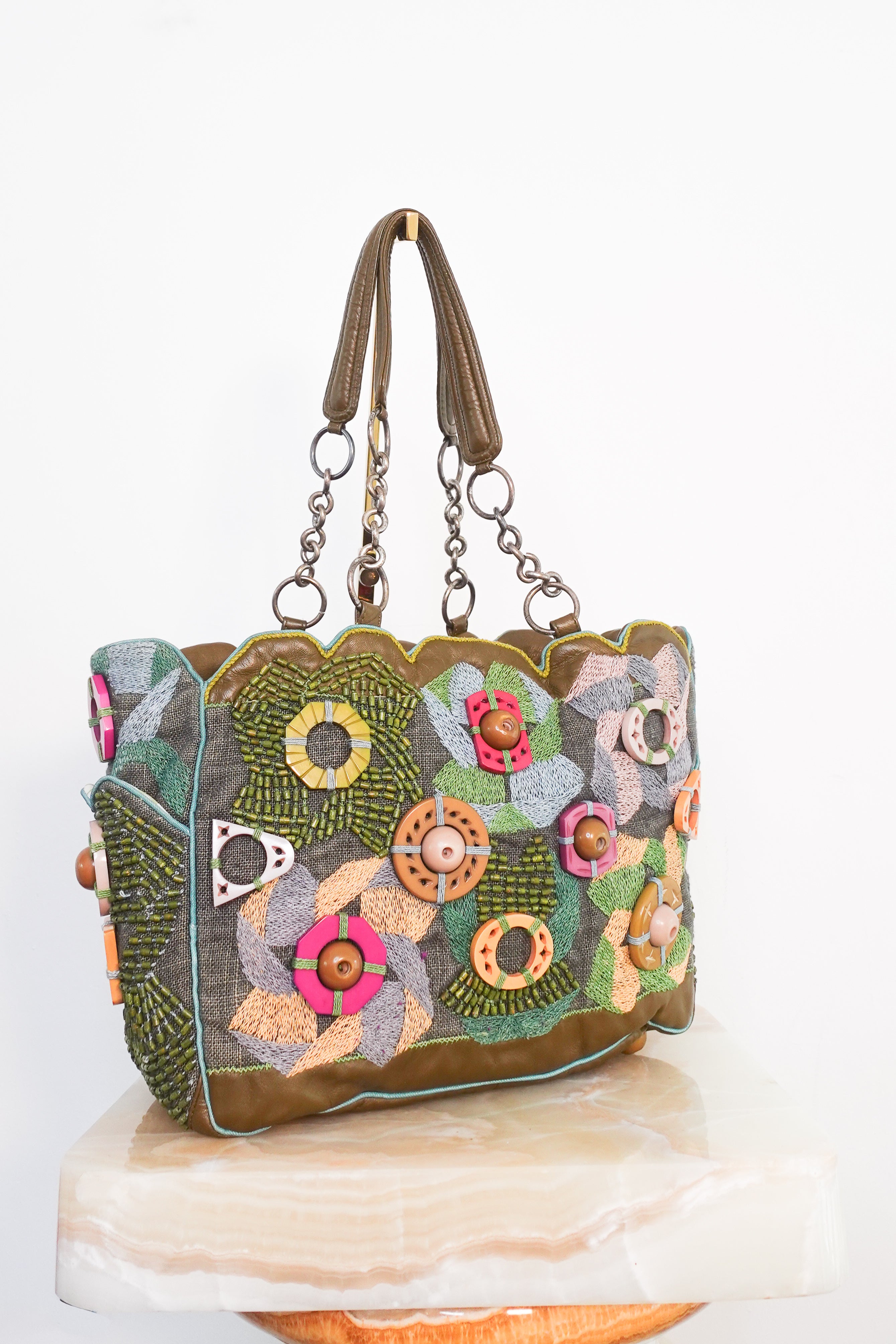 hand beaded shoulder tote bag RRP £500