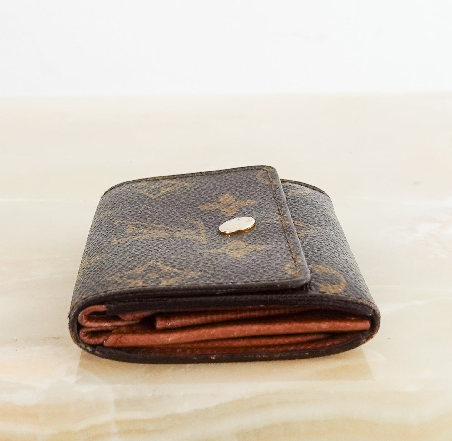 Leather monogram wallet