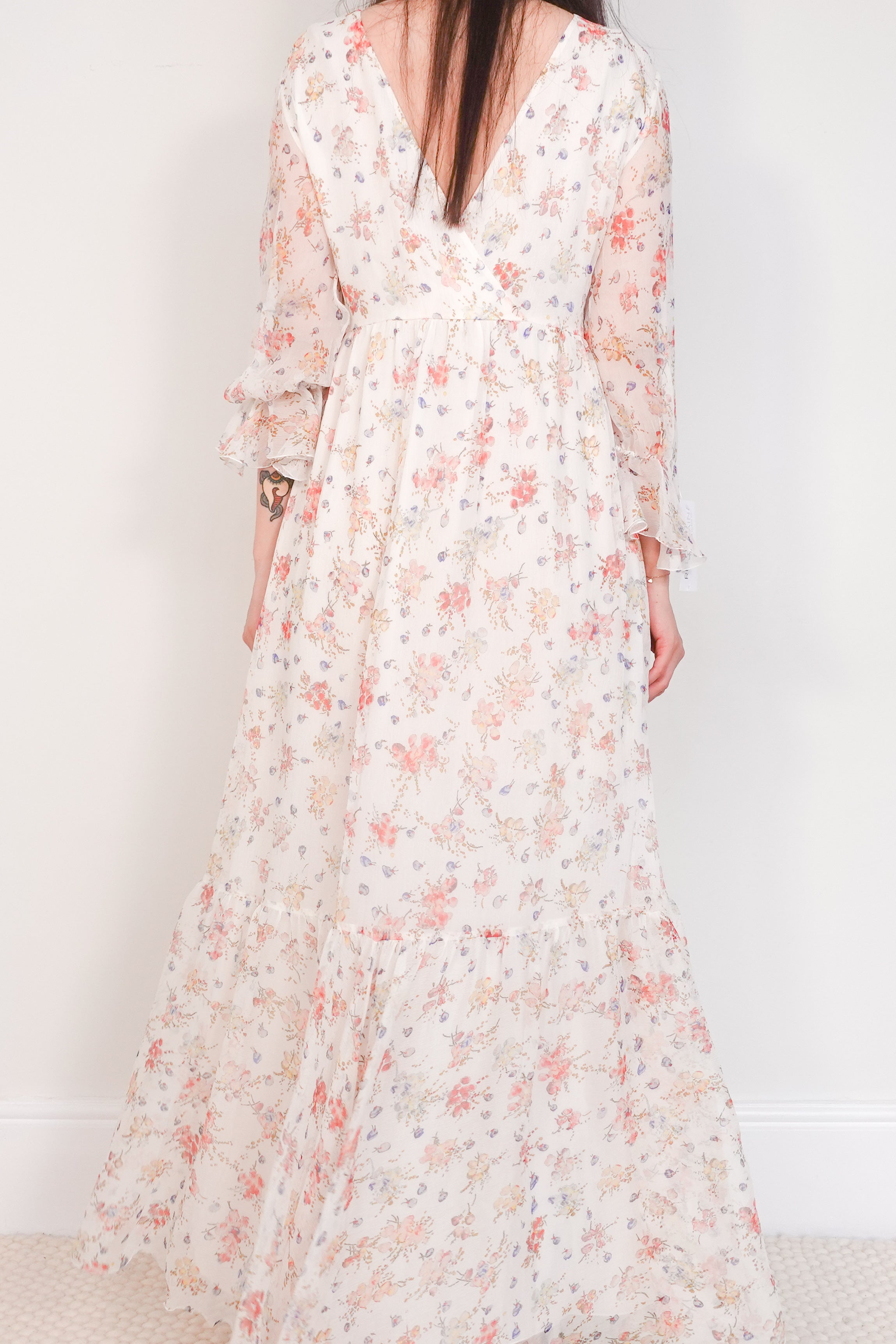 Beige floral maxi dress RRP £450