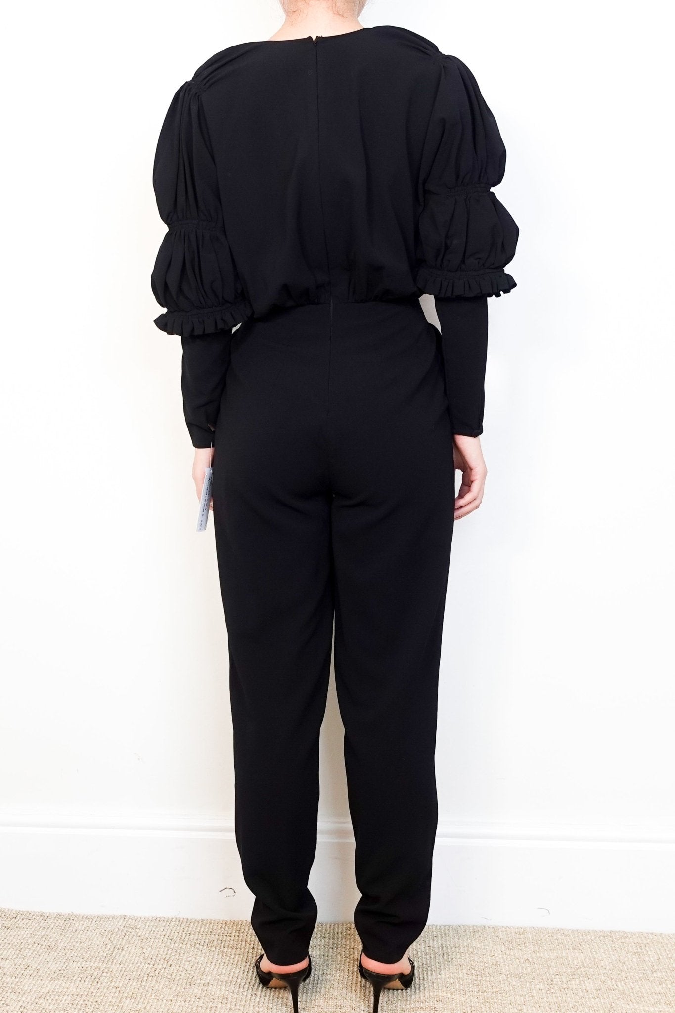 Emilia Wickstead Black Balloon Sleeve Jumpsuit RRP £1.5K | Authentic Preloved - Reloved Again